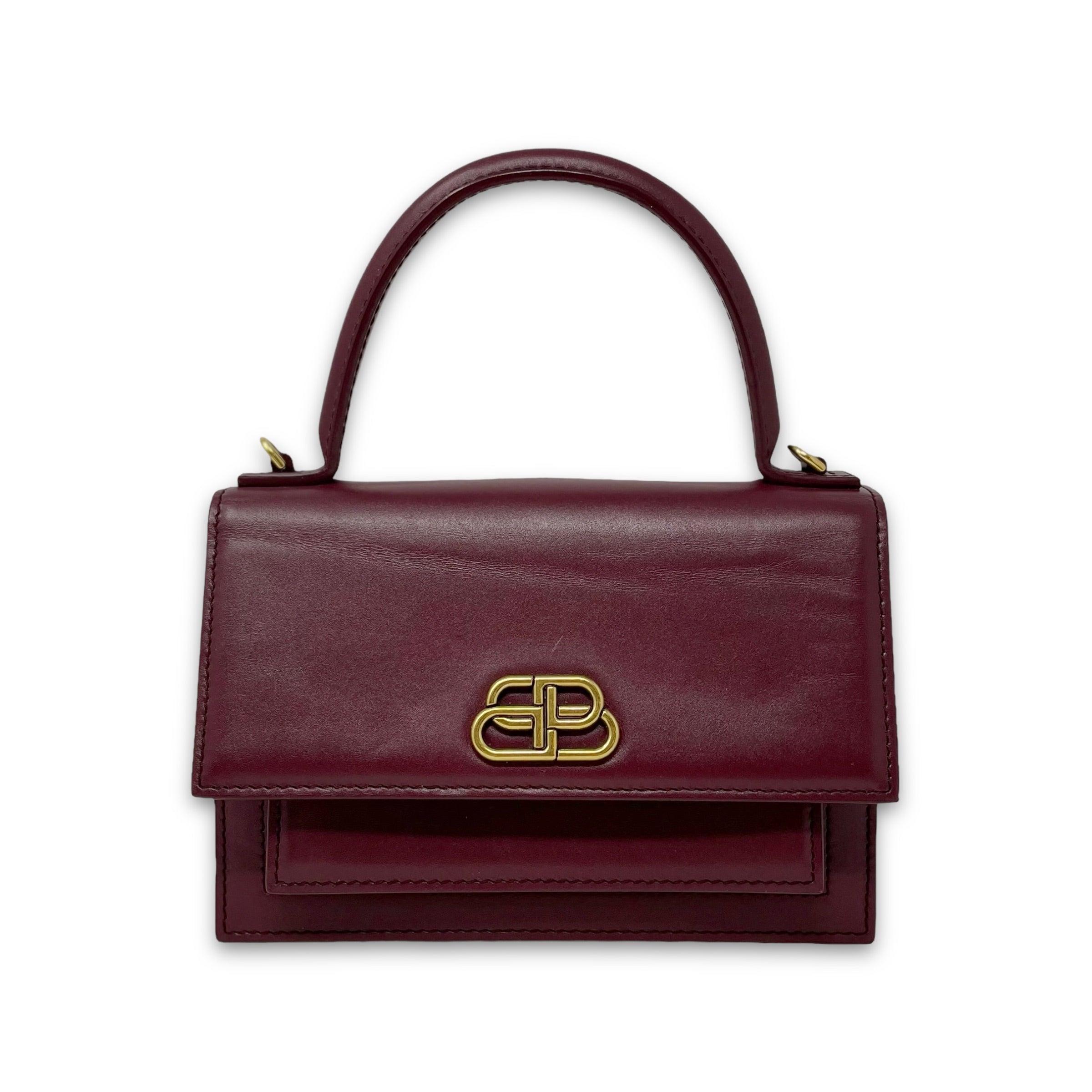 Balenciaga Burgundy Sharp XS Crossbody Bag - Stylish & Compact Luxury Handbag for Women | Perfect for Parties, Date Nights & Everyday Use