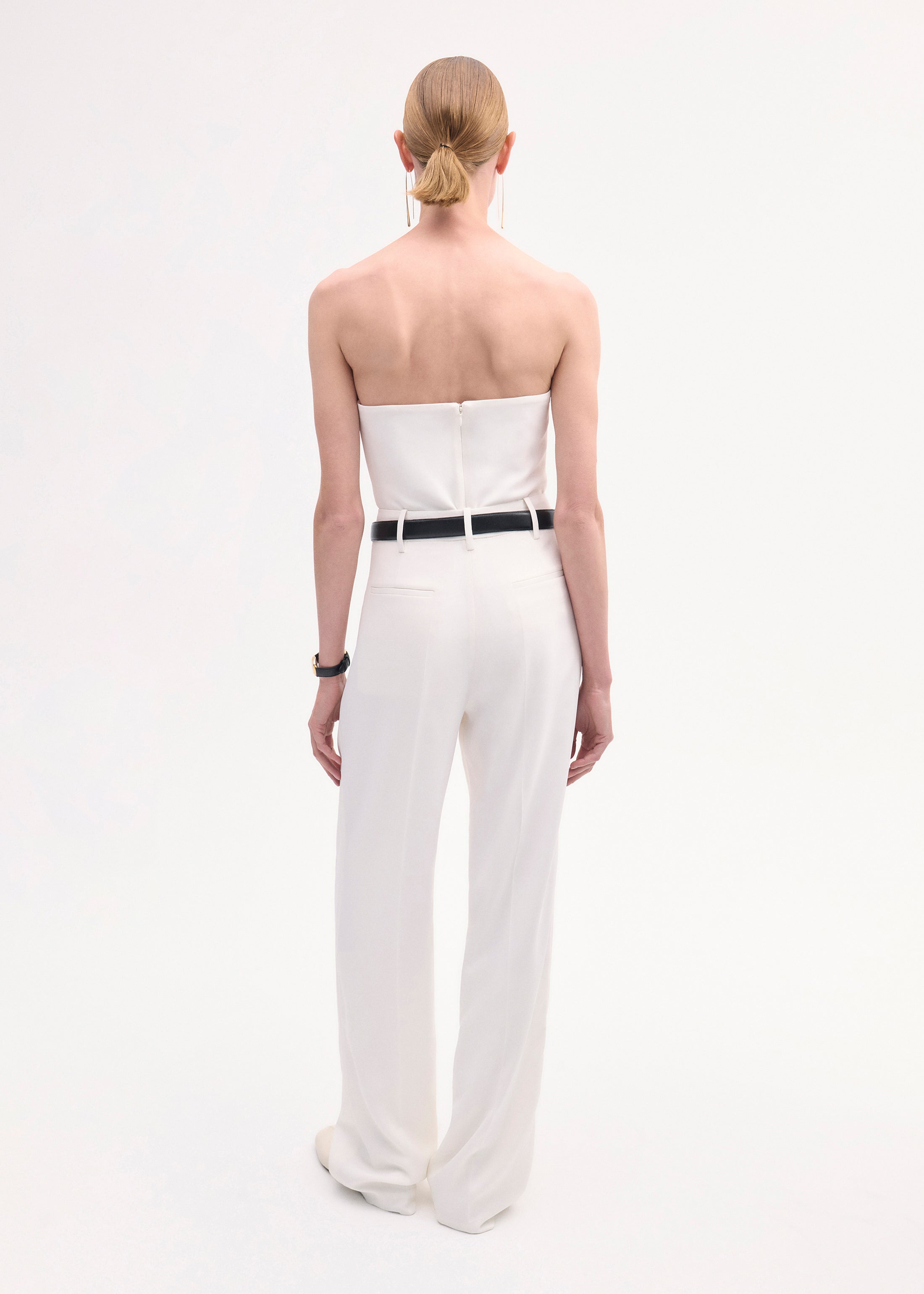Strapless Bustier Top in Ivory Crepe - Sexy Corset Style for Women, Perfect for Weddings, Parties & Date Nights