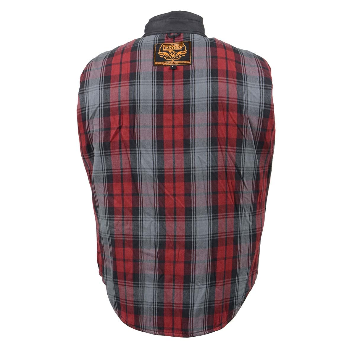 Milwaukee Leather MDM1603 Men's Black Waxy Coated Snap Front Shirt - Durable Workwear for Outdoor Activities & Motorcycle Riding