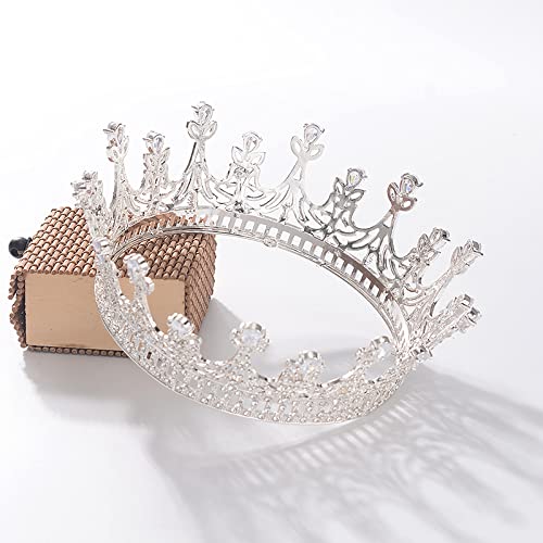 Queen Baroque Rhinestone Bridal Tiara - Elegant Princess Headband Wedding Crown for Brides, Prom, Birthday Parties & Christmas Costumes (Silver) | Perfect for Weddings, Pageants, Photo Shoots & Special Occasions