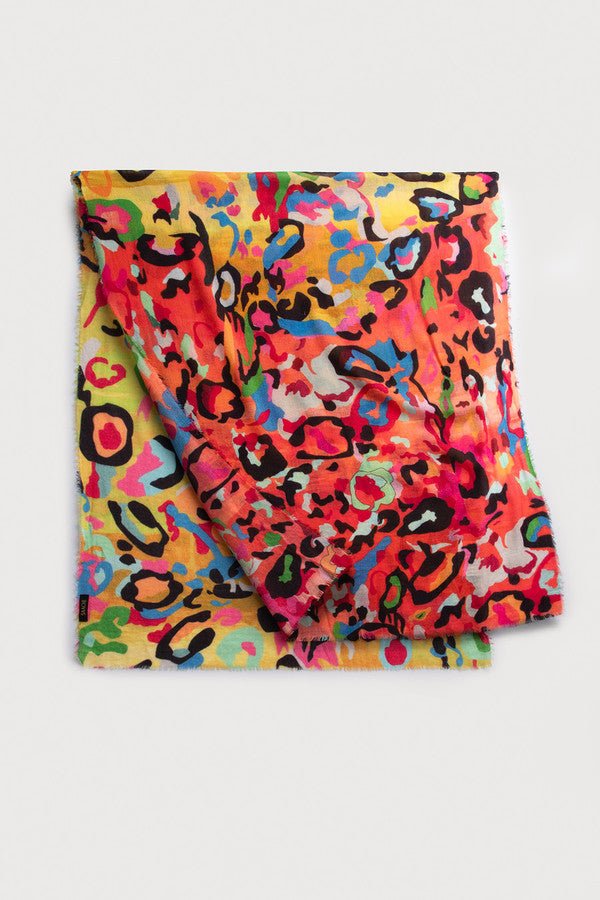 Vibrant Multicolor Abstract Wool Scarf - Soft Winter Fashion Accessory for Women & Men - Perfect for Cold Weather, Office Wear & Holiday Outfits