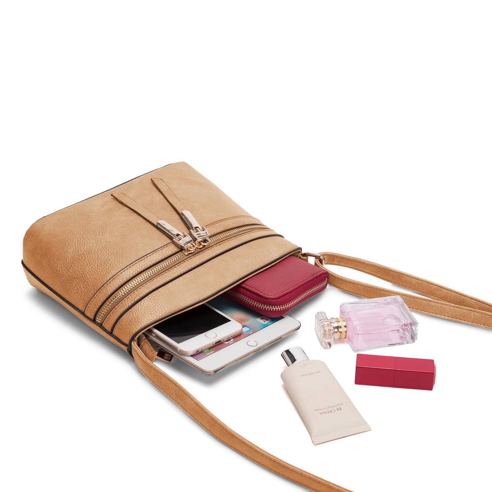 LA TERRE Women's Lightweight Crossbody Bag with Zipper Pocket - Stylish Medium Shoulder Purse for Everyday Use, Travel & Shopping