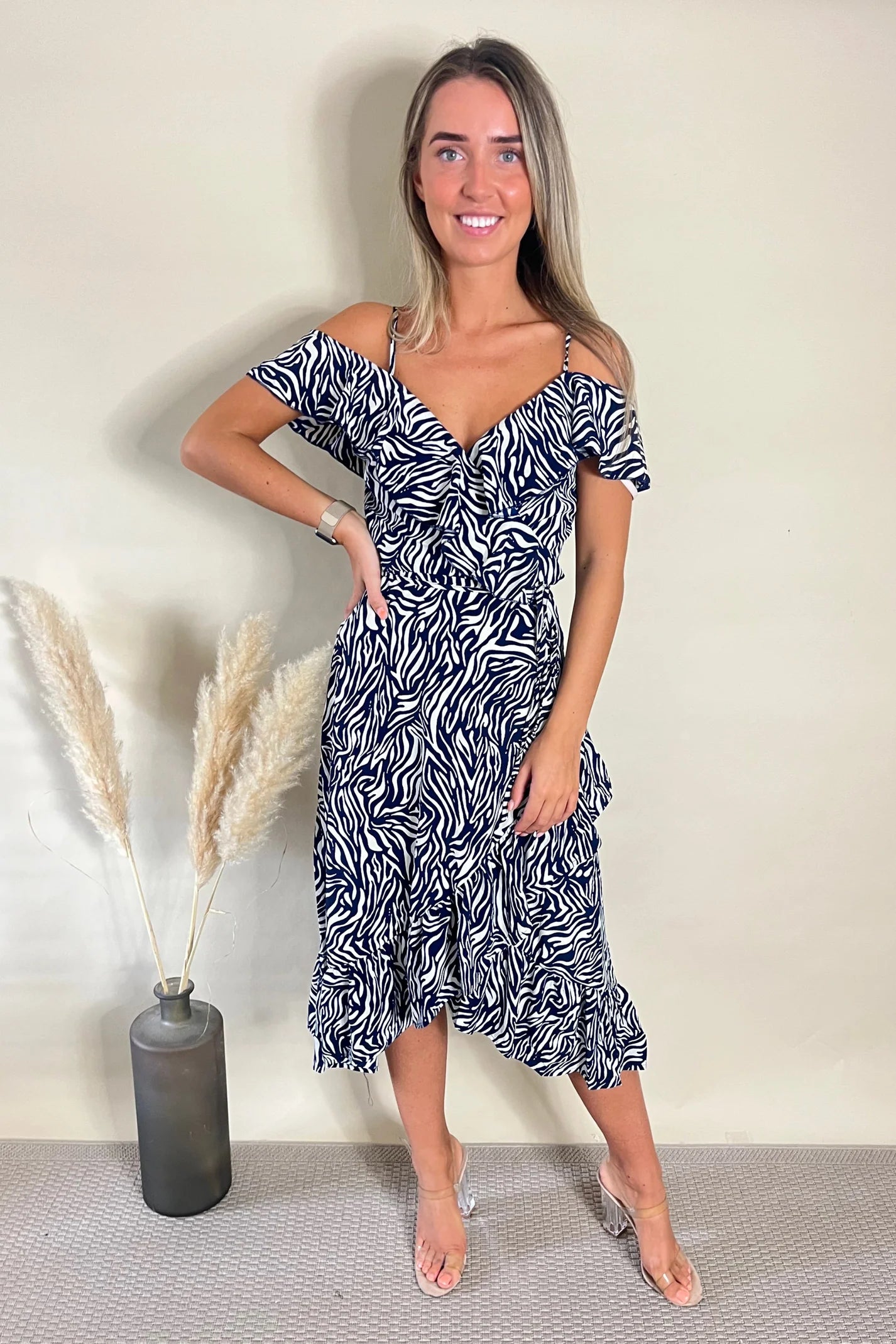 Stylish Wrap Midi Dress for Women - Flattering A-Line Silhouette in Multiple Colors | Perfect for Office, Date Night & Summer Outfits