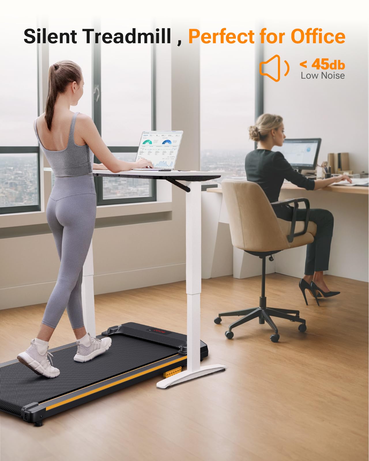 UREVO 2-in-1 Under Desk Treadmill with Remote Control & LED Display - Portable Walking Pad for Home & Office Use | Compact Exercise Machine for Workstation, Small Spaces & Indoor Fitness