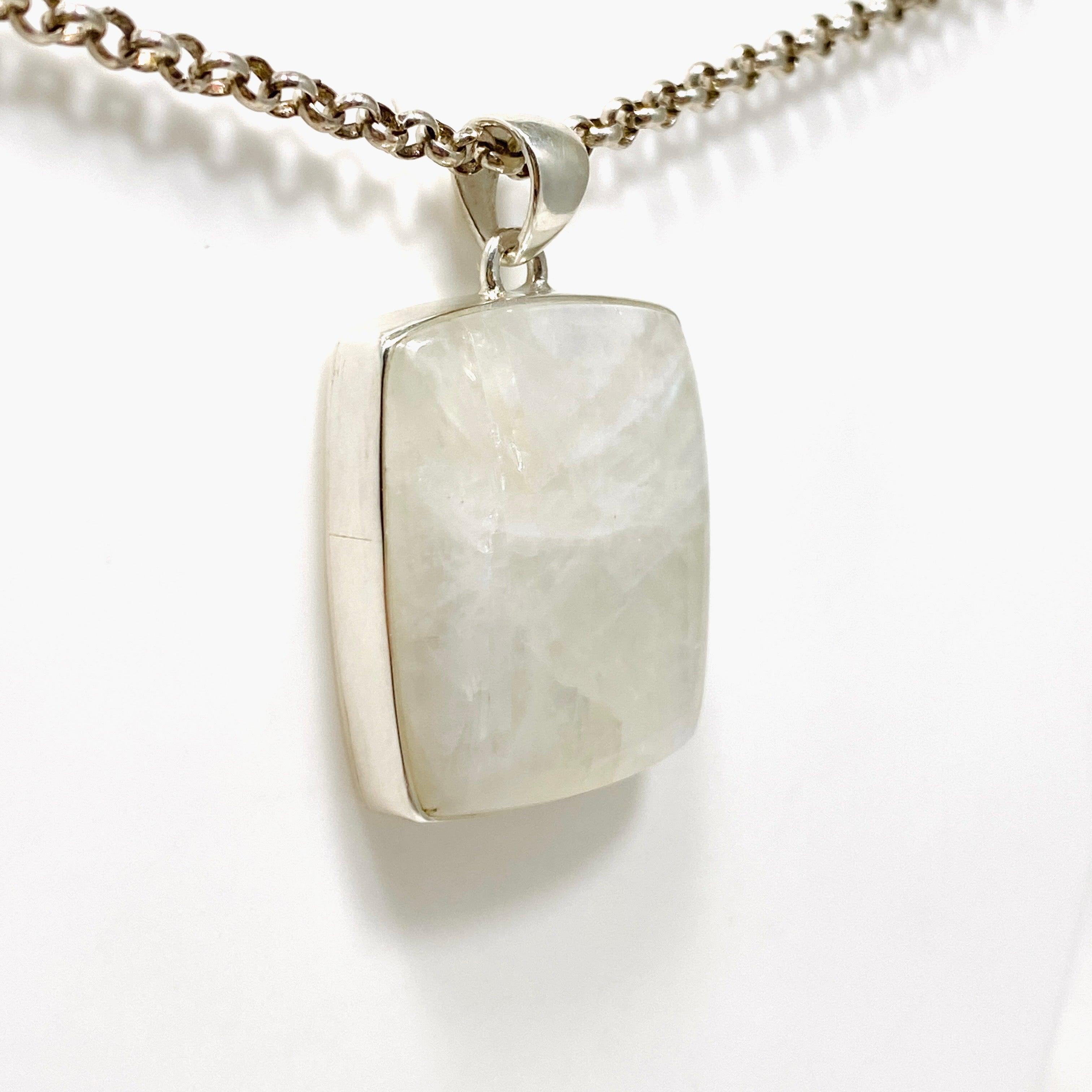 Moonstone Square Pendant Necklace - 925 Sterling Silver Jewelry for Women, Elegant Gift for Birthday, Anniversary & Special Occasions | Perfect for Boho, Hippie & Everyday Wear