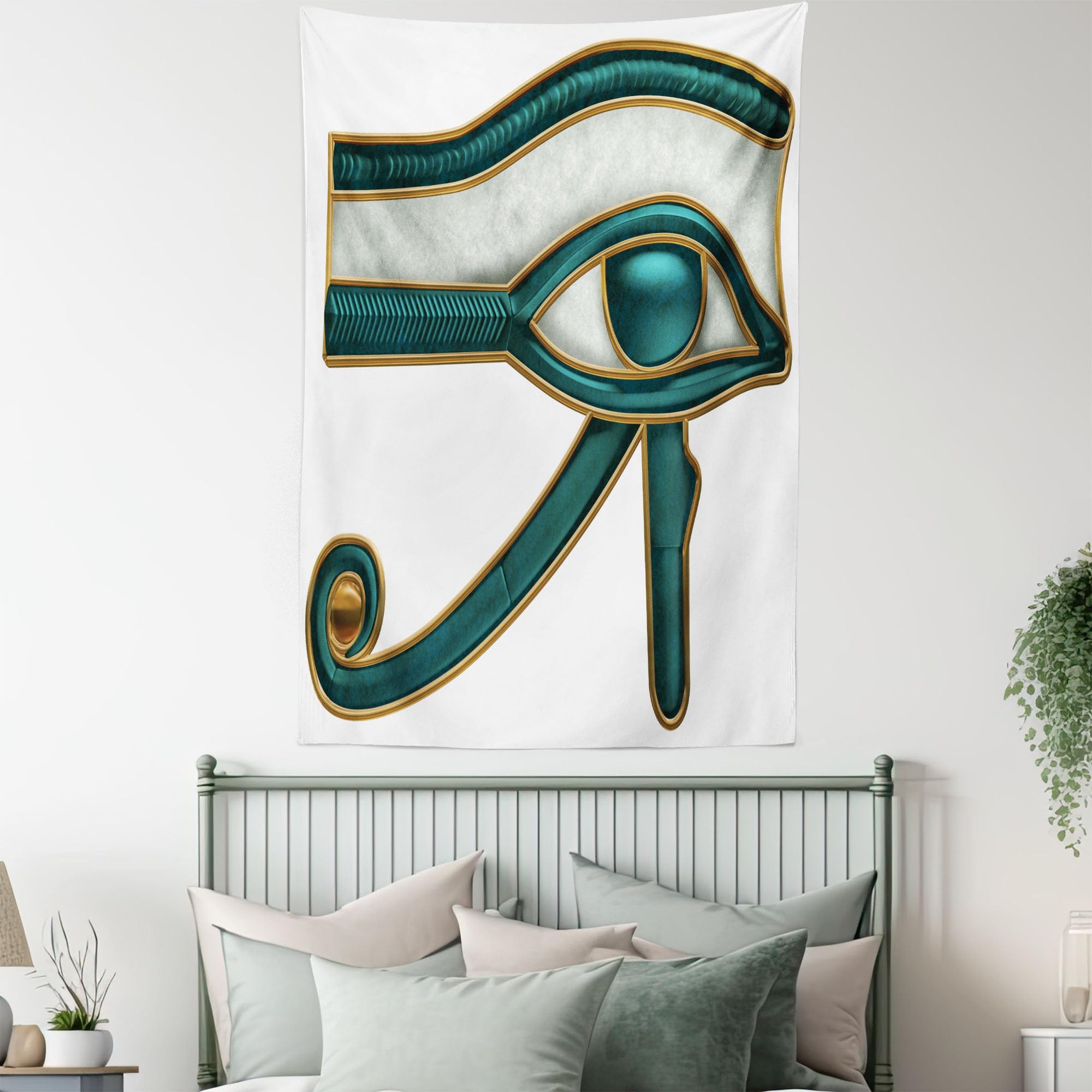 Ambesonne Egyptian Print Tapestry - Eye of Horus Protection Wall Hanging Decor for Bedroom, Living Room, Dorm | 60