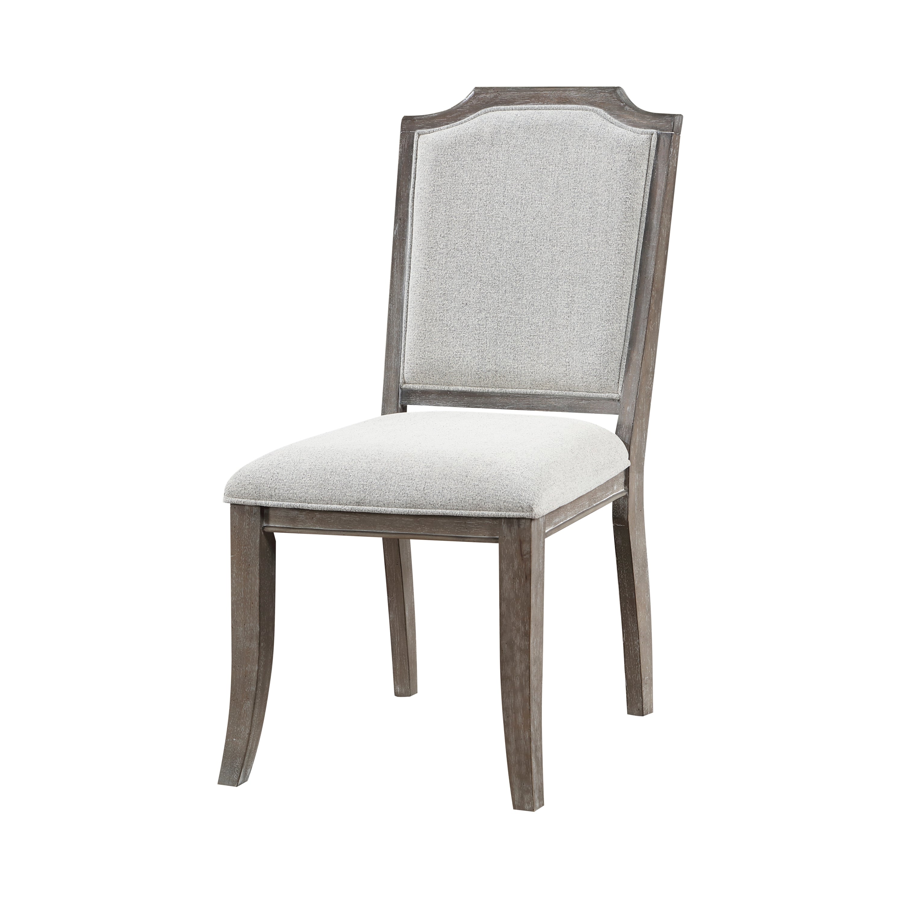 Classic Kitchen Dining Chairs Set of 2 - Brown & Gray Chenille Upholstered Seat with Wooden Frame - Traditional Home Furniture for Dining Room, Kitchen, and Breakfast Nook