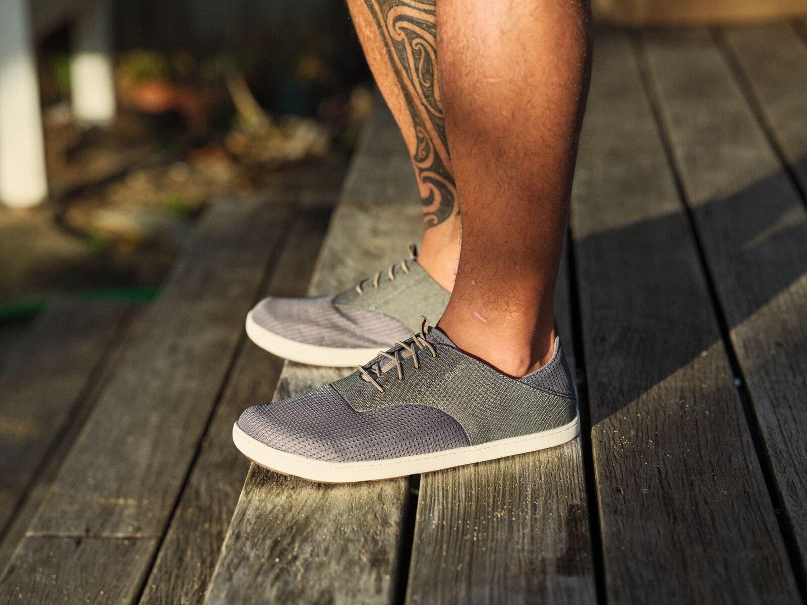 OLUKAI Nohea Moku Men's Casual Sneakers - Breathable Mesh Shoes with No-Tie Laces & All-Weather Rubber Soles for Walking, Travel & Everyday Comfort | Perfect for Work, Gym & Outdoor Activities