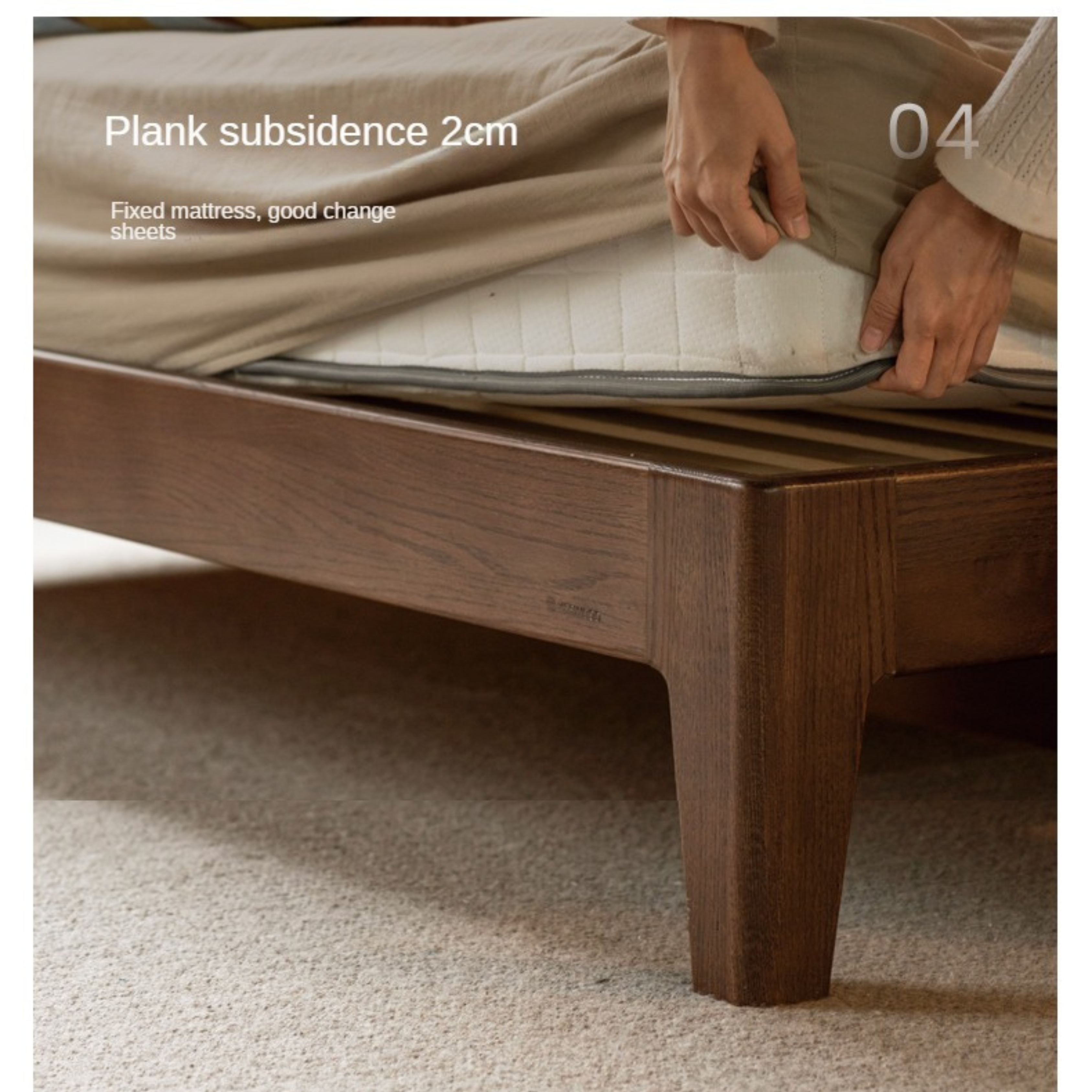 Solid Oak Wood High Back King Size Bed Frame - Sturdy & Elegant for Master Bedroom, Guest Room, or Luxury Hotel Decor
