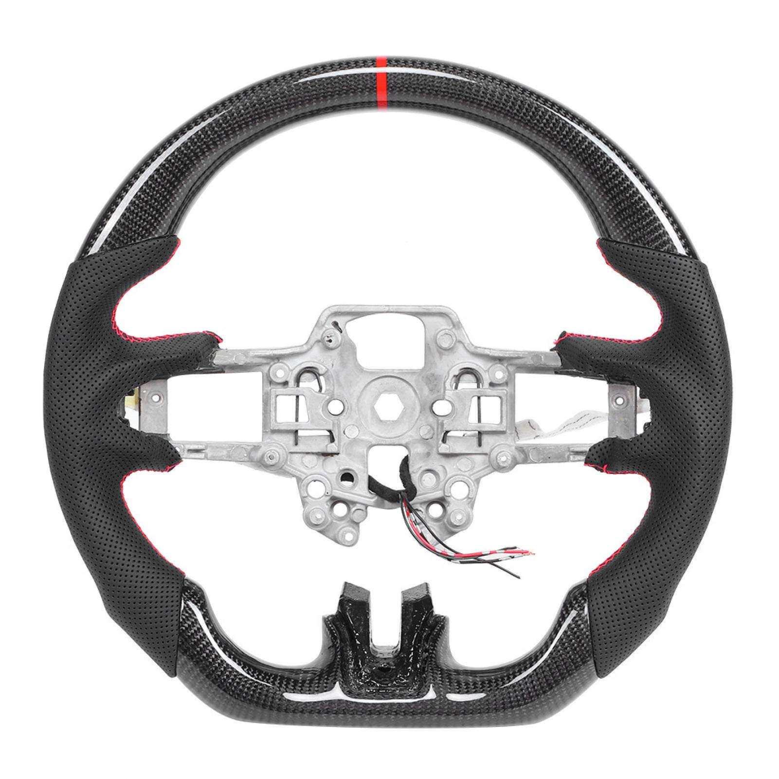 Carbon Fiber Heated Steering Wheel for Ford Mustang EcoBoost GT Shelby GT350/GT350R 2018-2020 - Premium Grip & Comfort for Winter Driving & Racing