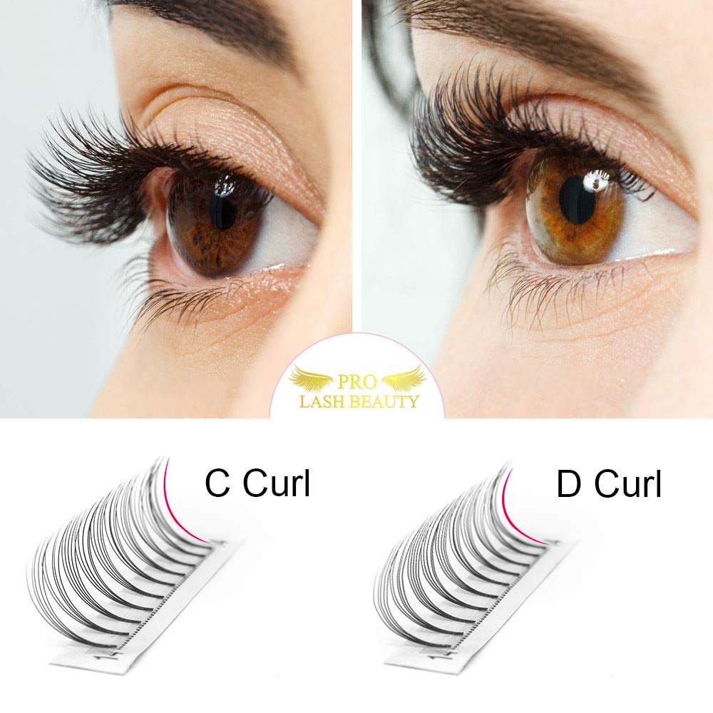5D-C-0.07-18mm Volume Eyelash Extensions | Short Stem Premade Fans | 9-20mm 3D/5D/7D Lashes | .07 & .10 C/D Curl | Perfect for Bridal, Party & Special Occasion Makeup