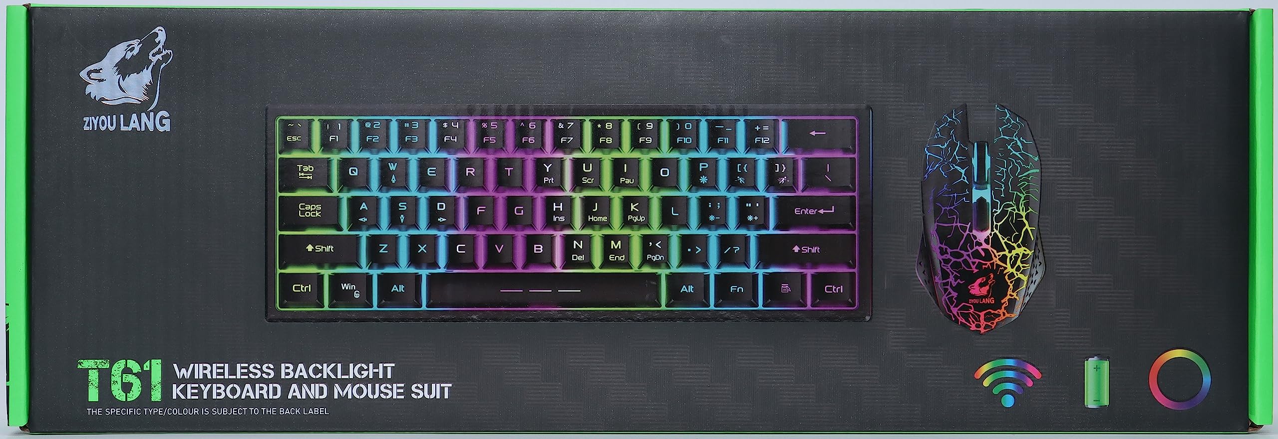 60% Wireless RGB Gaming Keyboard & Mouse Set - Rechargeable, Mechanical Feel for PC/Mac Gamers