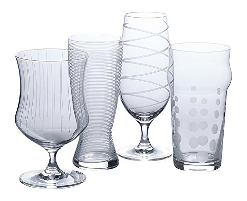 Premium Clear Craft Beer Glasses Set of 4 - Heavy Duty Barware for IPA, Lager & Stout - Perfect for Home Brewing, Parties & Beer Tasting Events by TableTop King
