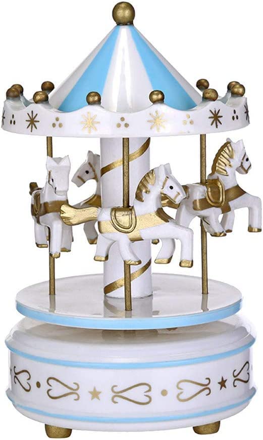 Vintage Carousel Music Box - Handcrafted Wind-Up Musical Jewelry Box with Classical Melodies, Perfect Birthday & Christmas Gift for Kids, Girls, Women | Home Decor, Nursery Room, Wedding Souvenir