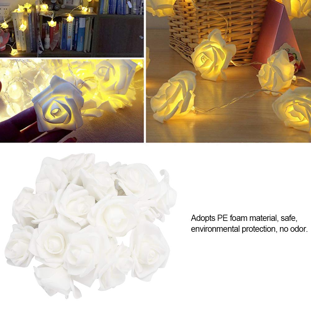 Dioche 3M 20LED USB Flower String Lights - Warm White Rose Fairy Lights for Bedroom, Christmas, Valentine's Day, Wedding & Party Decor - Perfect for Indoor/Outdoor Patio, Garden & Home Decoration