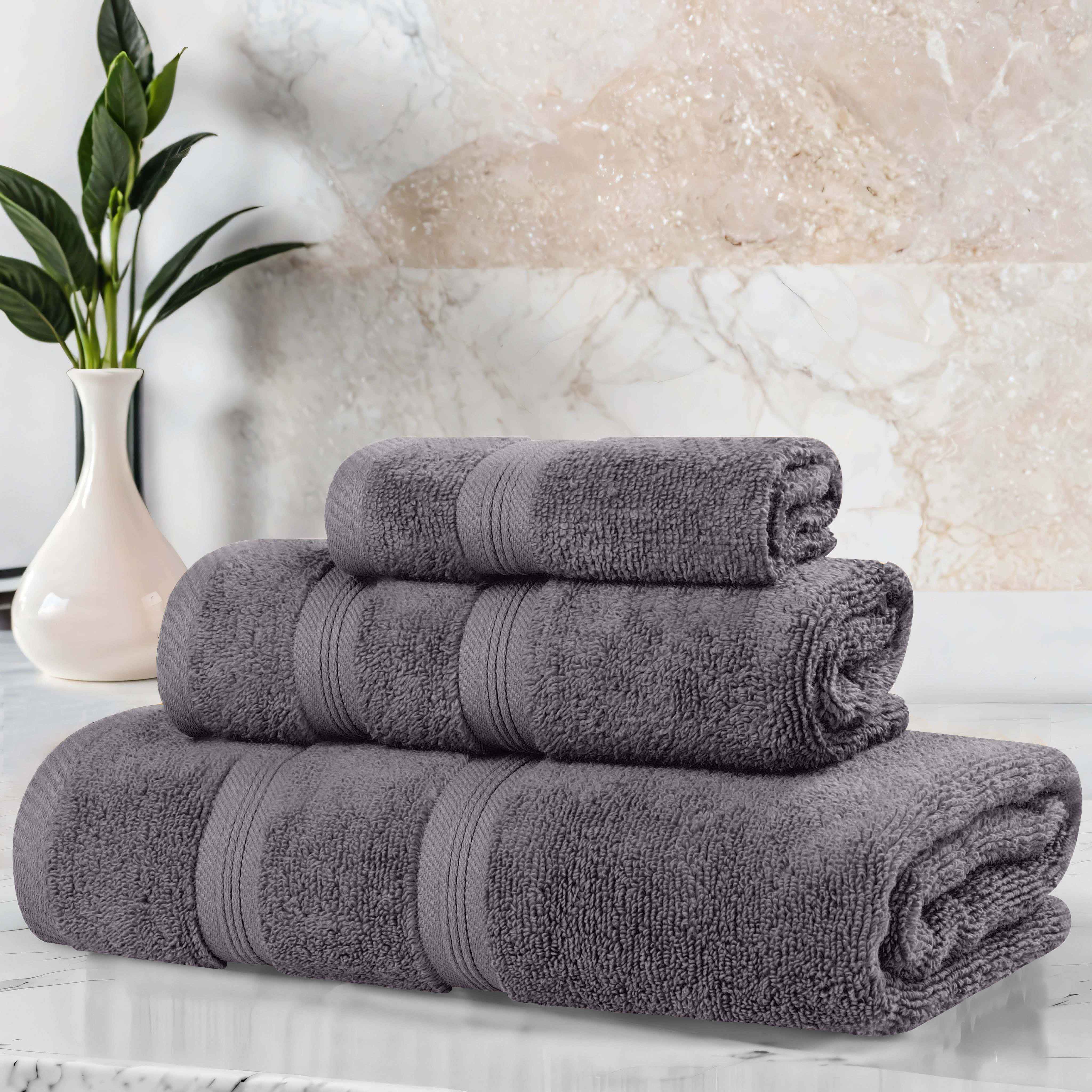 Premium Smart Dry Zero Twist Cotton 3-Piece Towel Set - Ultra Soft & Absorbent Bath Towels for Spa, Gym & Luxury Home Use