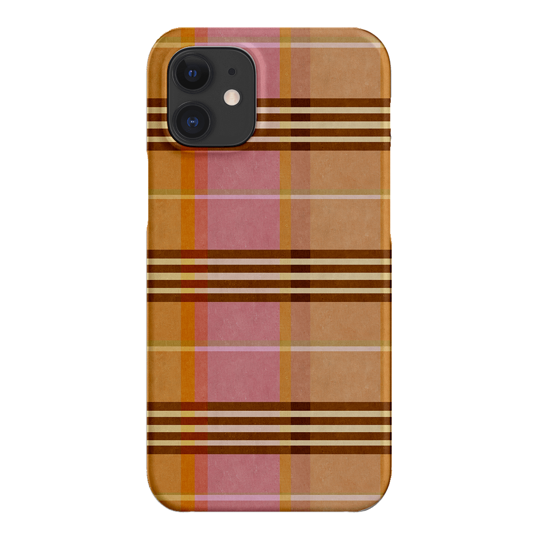 Peachy Plaid Phone Case for iPhone 15/14/13/12/11 Pro Max - Cute Tartan Pattern Protective Cover with Shockproof Design - Perfect for Everyday Use, Travel & Fashion Accessories