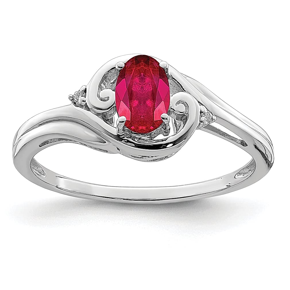 925 Sterling Silver Diamond & Ruby Ring – Elegant Gemstone Fine Jewelry for Women | Perfect Gift for Her, Anniversary, Birthday & Special Occasions