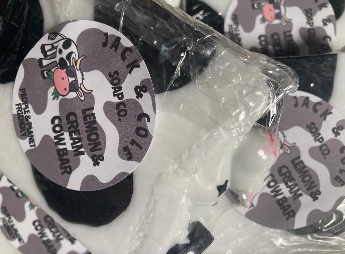 Organic Cow-Themed Handmade Soap Bar with Cute Cow Figure - Natural Moisturizing & Exfoliating for Sensitive Skin - Perfect for Farmhouse Decor, Rustic Bathroom, and Unique Gift Ideas