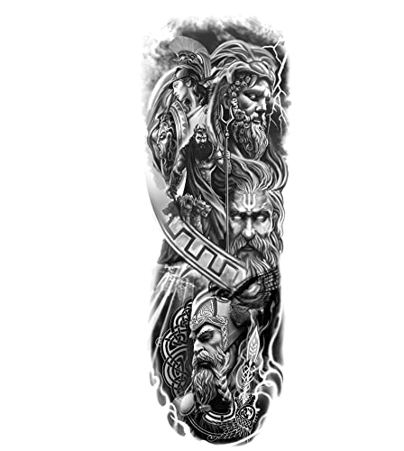 6 Sheets 3D Temporary Tattoos - Realistic Fake Tattoo Stickers, Waterproof & Long Lasting - Full Arm Angel Design (17x48cm) for Adults, Women, Men, Teens & Kids - Perfect for Parties, Halloween, Cosplay & Body Art