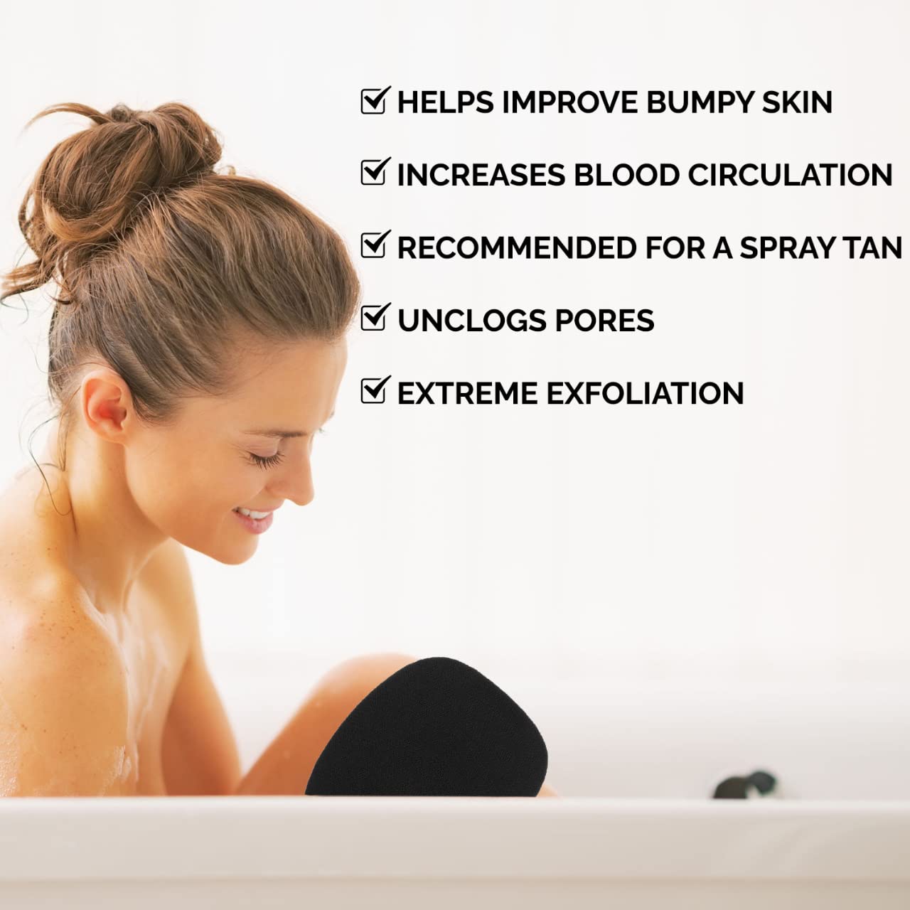 Exfoliating Body Scrub & Face Exfoliator Mitt - Dead Skin Remover Glove for Men & Women - All Black Pair - Perfect for Spa, Shower & Dry Brushing Routine