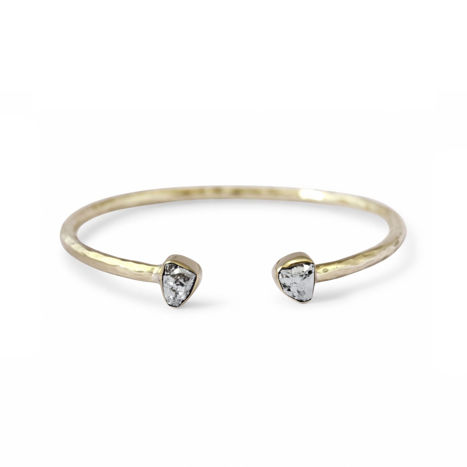 Aviva Open Cuff Bracelet with Double Gemstones - Elegant Jewelry for Women, Perfect for Parties, Weddings & Special Occasions