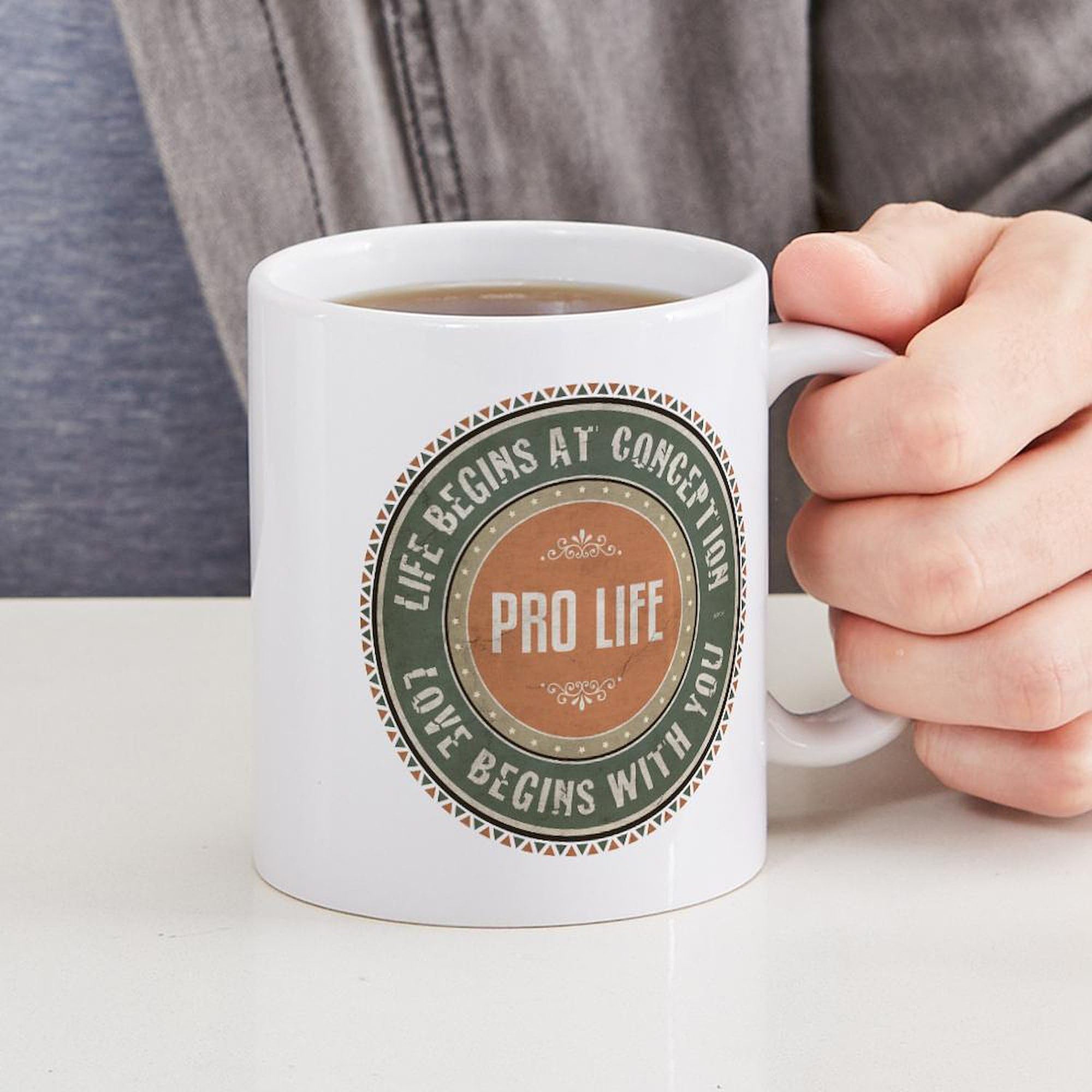 Pro Life Ceramic Coffee Mug 11 oz (325 ml) - Perfect for Tea, Hot Cocoa & Office Use - CafePress