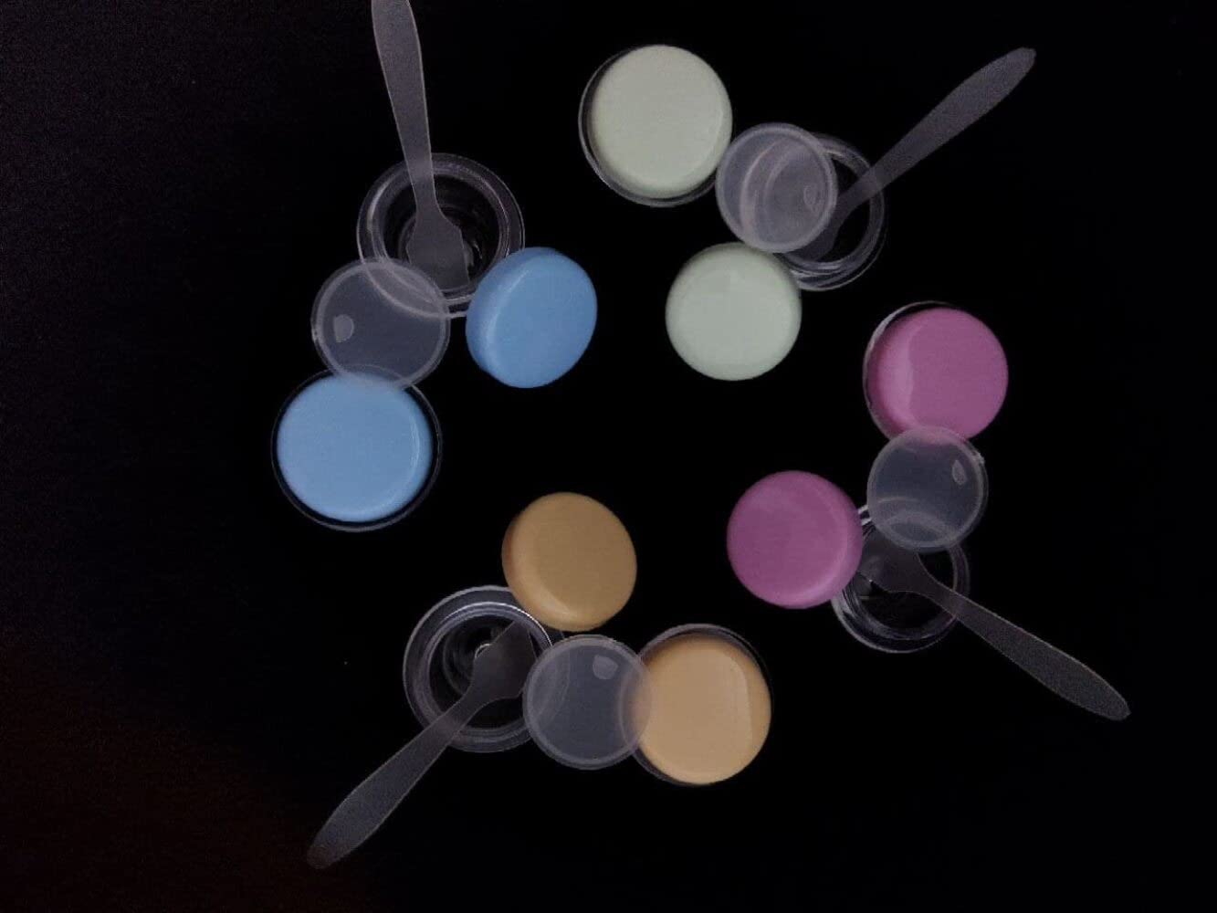 Wrixty 8-Pack Acrylic Empty Cosmetic Jars for Eyeshadow, Face Cream & Makeup Storage - Multi Color - Perfect for DIY Beauty, Travel & Organizing Makeup Collection