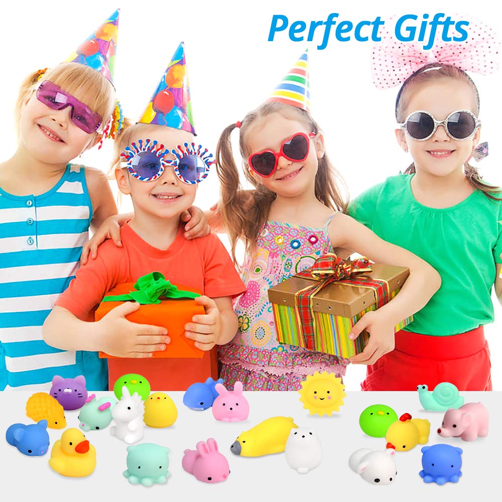 20 Pcs Mini Mochi Squishy Toys - Kawaii Animal Squishies for Kids & Adults, Stress Relief Squeeze Toys, Party Favors, Birthday Gifts, Pinata Fillers - Perfect for Classroom Rewards, Sensory Play, and Relaxation Therapy