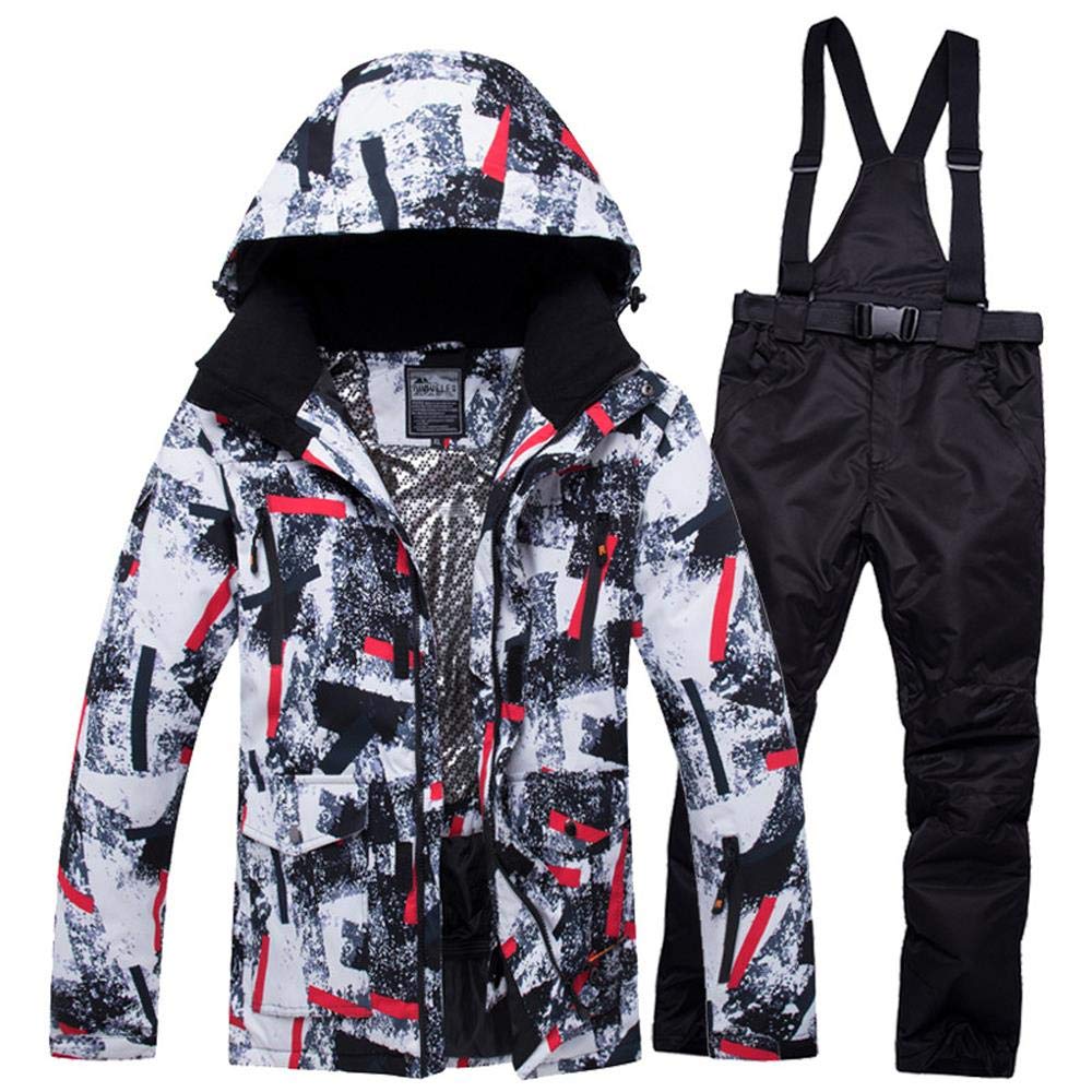 Men's Winter Ski Suit - Windproof & Waterproof Snowboard Jacket & Pants Set for Skiing, Snowboarding & Outdoor Winter Sports