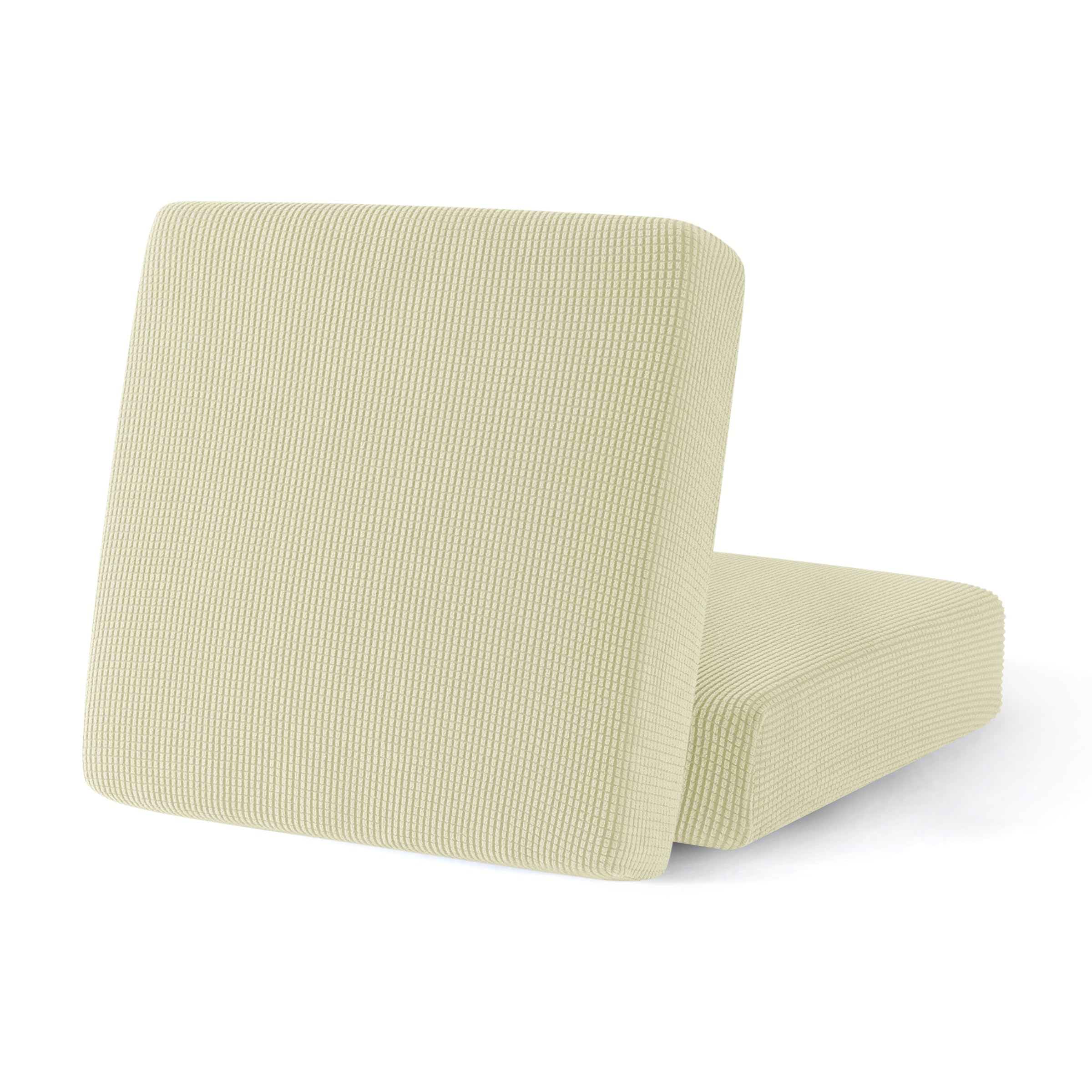 SUBRTEX Stretch Couch Covers - 2-Piece Elastic Spandex Slipcovers for Sofa, Loveseat, RV & Chair Seat Protection (Ivory) | Perfect for Home Decor, Pet Protection & Furniture Renewal
