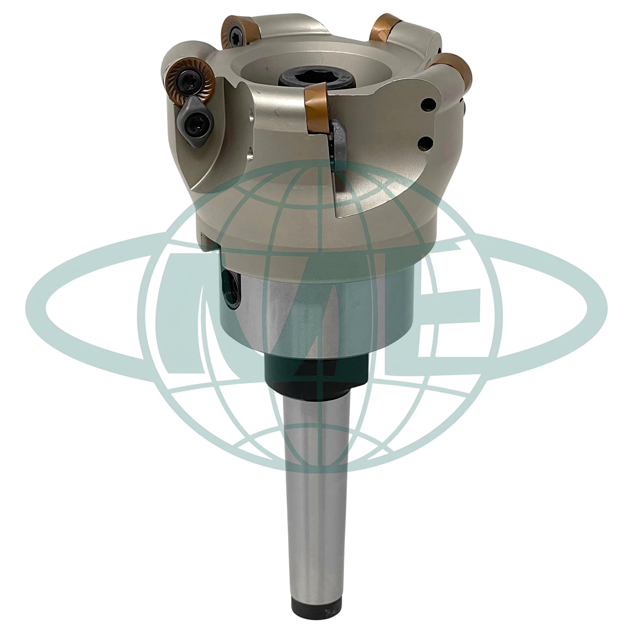 CME 3 Inch 90 Degree Indexable Face Mill with MT2 Arbor - Includes RCKT1204 Inserts, 5 Flute High Speed Steel Cutter for Metal Milling, Perfect for CNC Machining & Industrial Metalworking