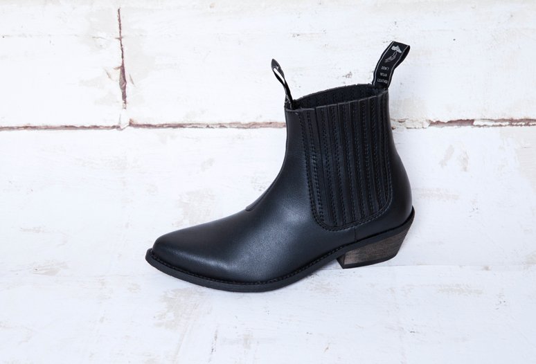 Good Guys Duke Black Leather Boots for Men - Stylish & Durable Footwear for Work, Outdoor & Casual Wear