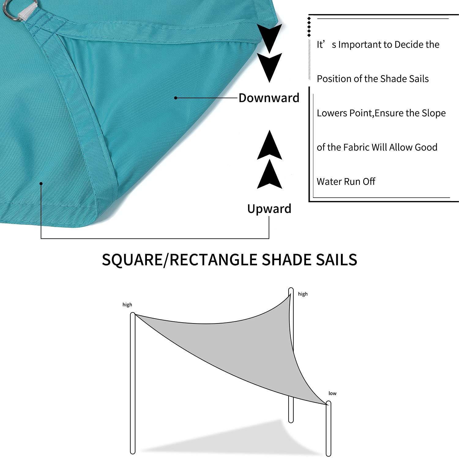 21'x21'x21' Lake Blue Triangle Shade Sail - UV Block, Waterproof Sun Canopy for Backyard, Patio, Garden & Pool - Custom Outdoor Shade Solution (Perfect for Picnics, Play Areas & Outdoor Relaxation)