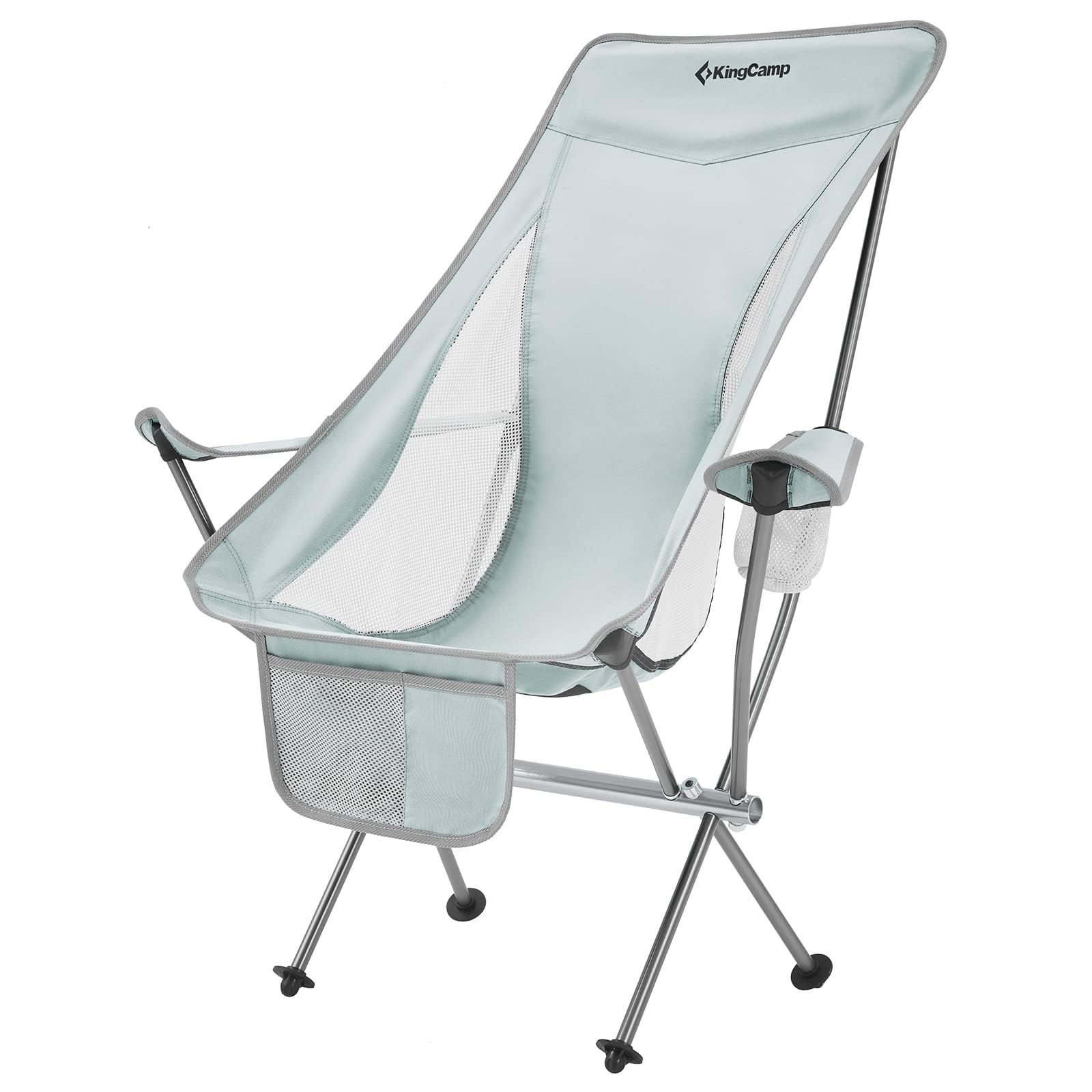 KingCamp Ultralight High Back Folding Camping Chair with Armrests - Heavy Duty 265lbs Support, Portable Backpacking Chair for Adults - Perfect for Travel, Hiking, Beach, Picnics, Festivals & Outdoor Adventures (Black)