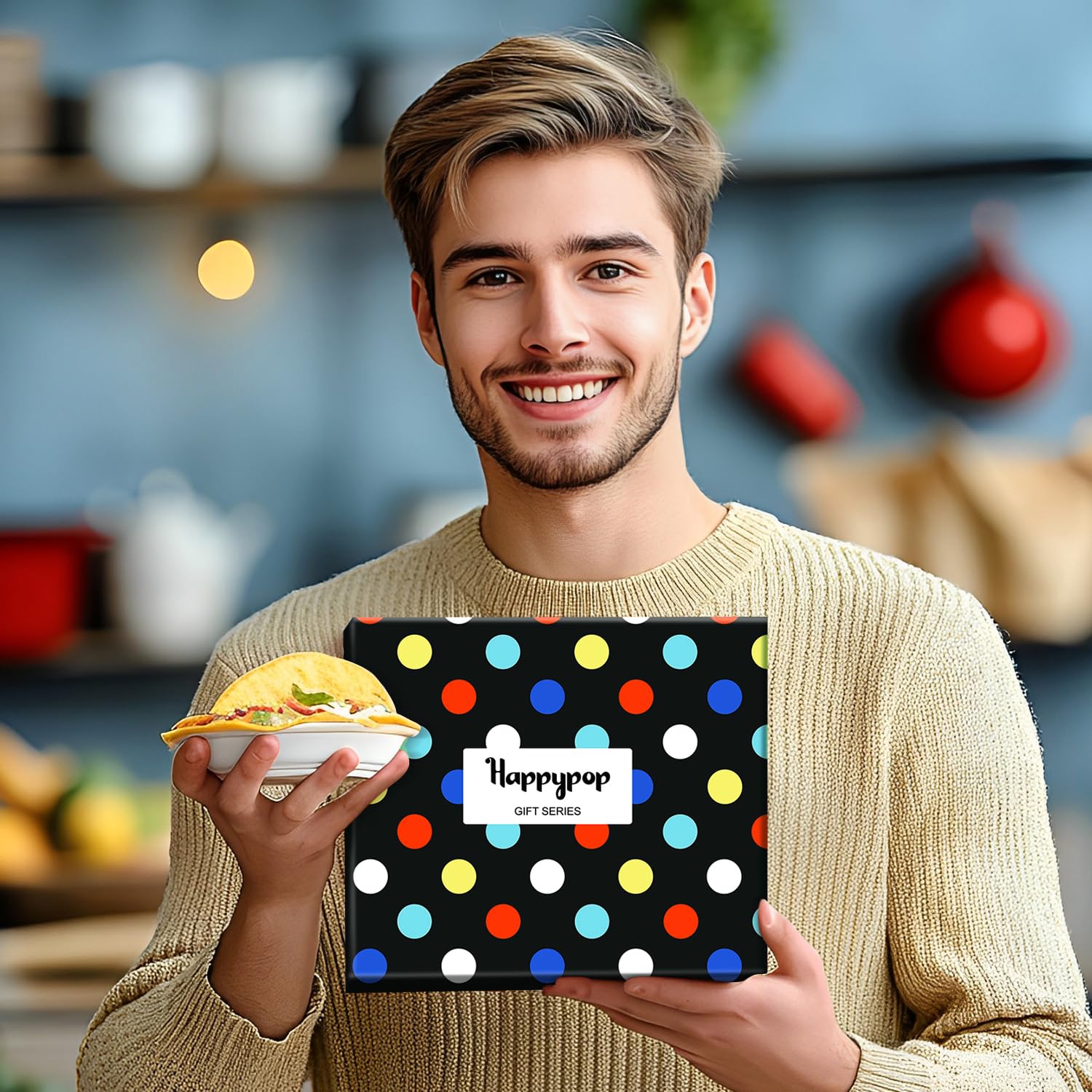 Funny Novelty Socks for Men & Teen Boys - Cute Food Designs (Pickle, Donut, Burger) - Perfect Gift for Birthday, Christmas & Casual Wear