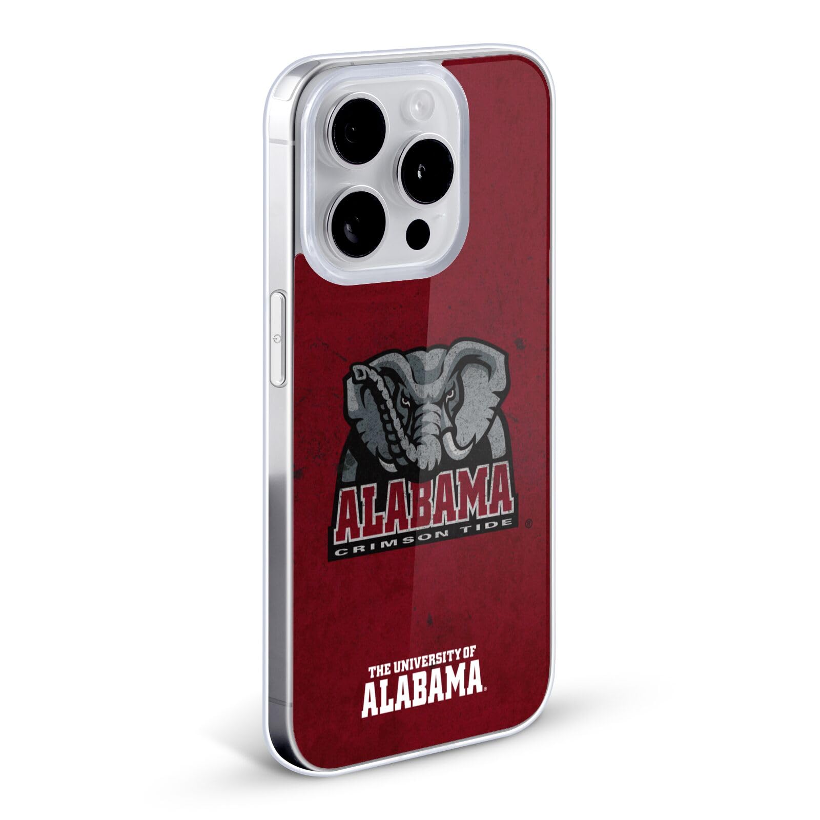 Officially Licensed University of Alabama UA Distressed Soft Gel Case for Apple iPhone 12 Pro Max - Durable Protection with Stylish College Team Design, Perfect for Game Days and School Spirit