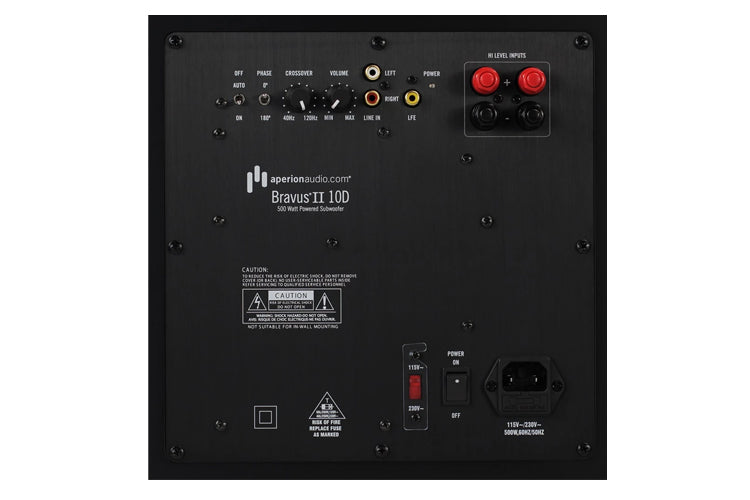 Aperion Bravus II 12D 650W Powered Subwoofer - High Performance Home Theater Subwoofer with Deep Bass (Stealth Black) | Perfect for Movie Nights, Gaming & Music Listening