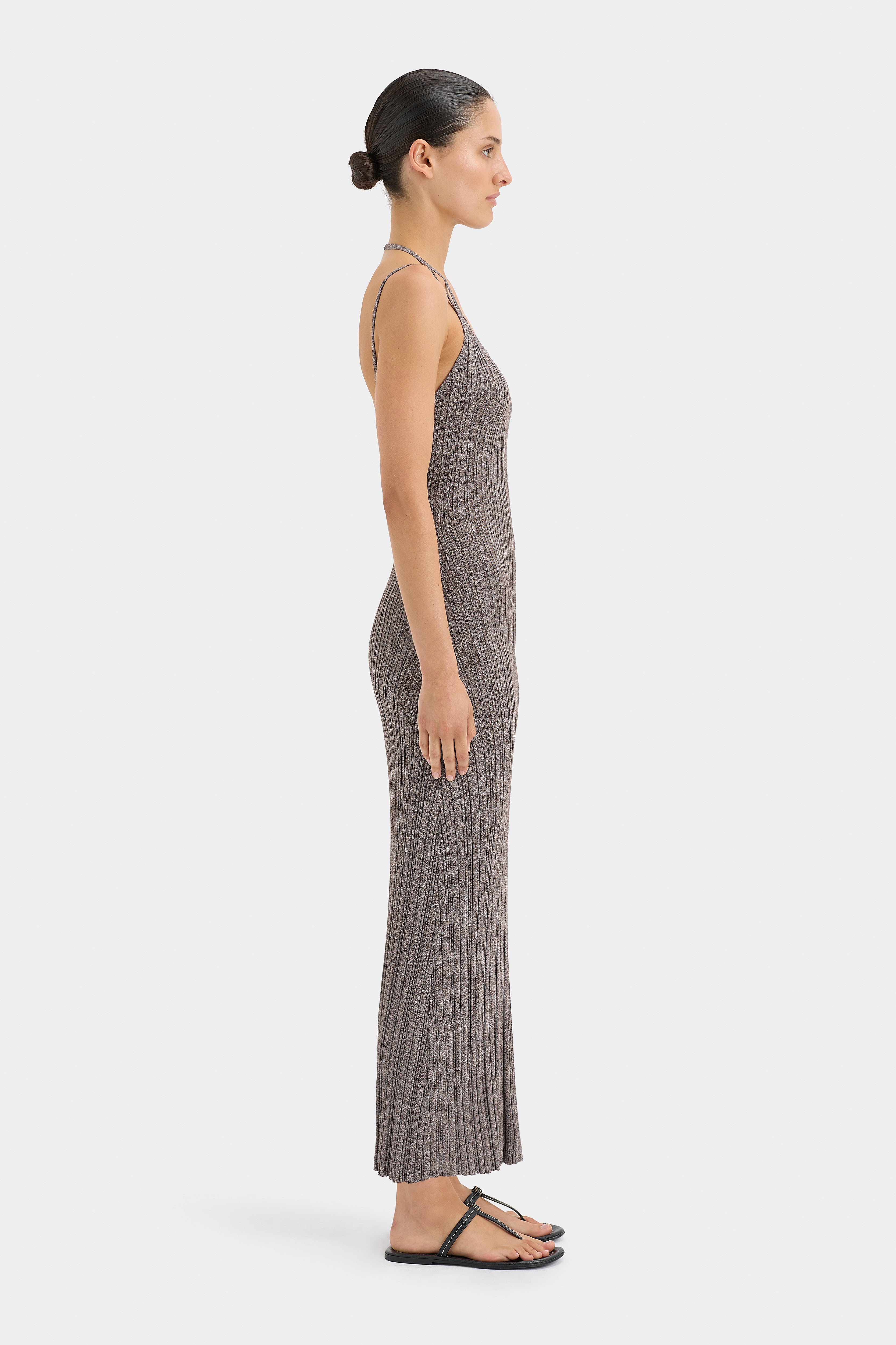 Elegant Impasto Ribbed Halter Maxi Dress for Women - Summer Beach Party, Wedding Guest & Vacation Outfit