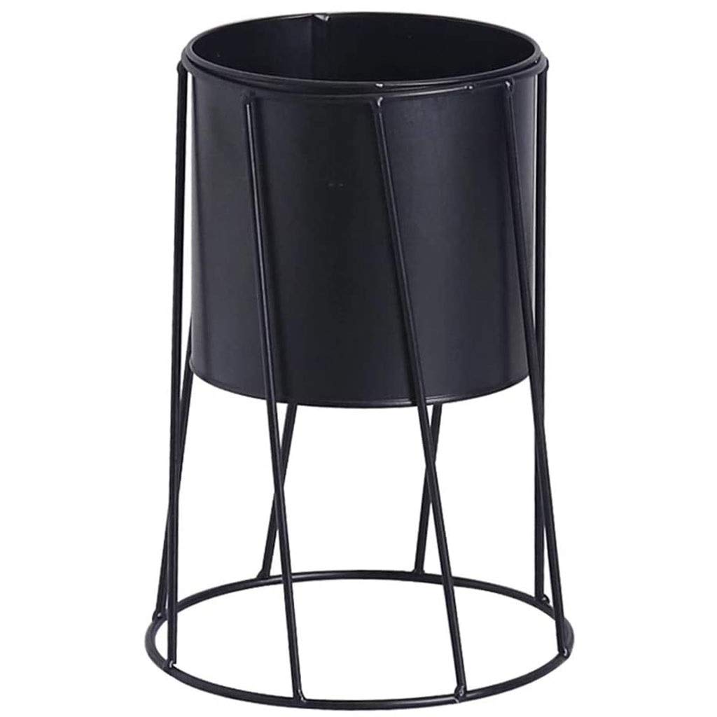 Geometric Iron Metal Succulent Planter Pot with Stand - Indoor Flower Pot for Home & Office Decor (Pot & Plant Not Included, Black) - Perfect for Windowsills, Desks, and Shelf Displays