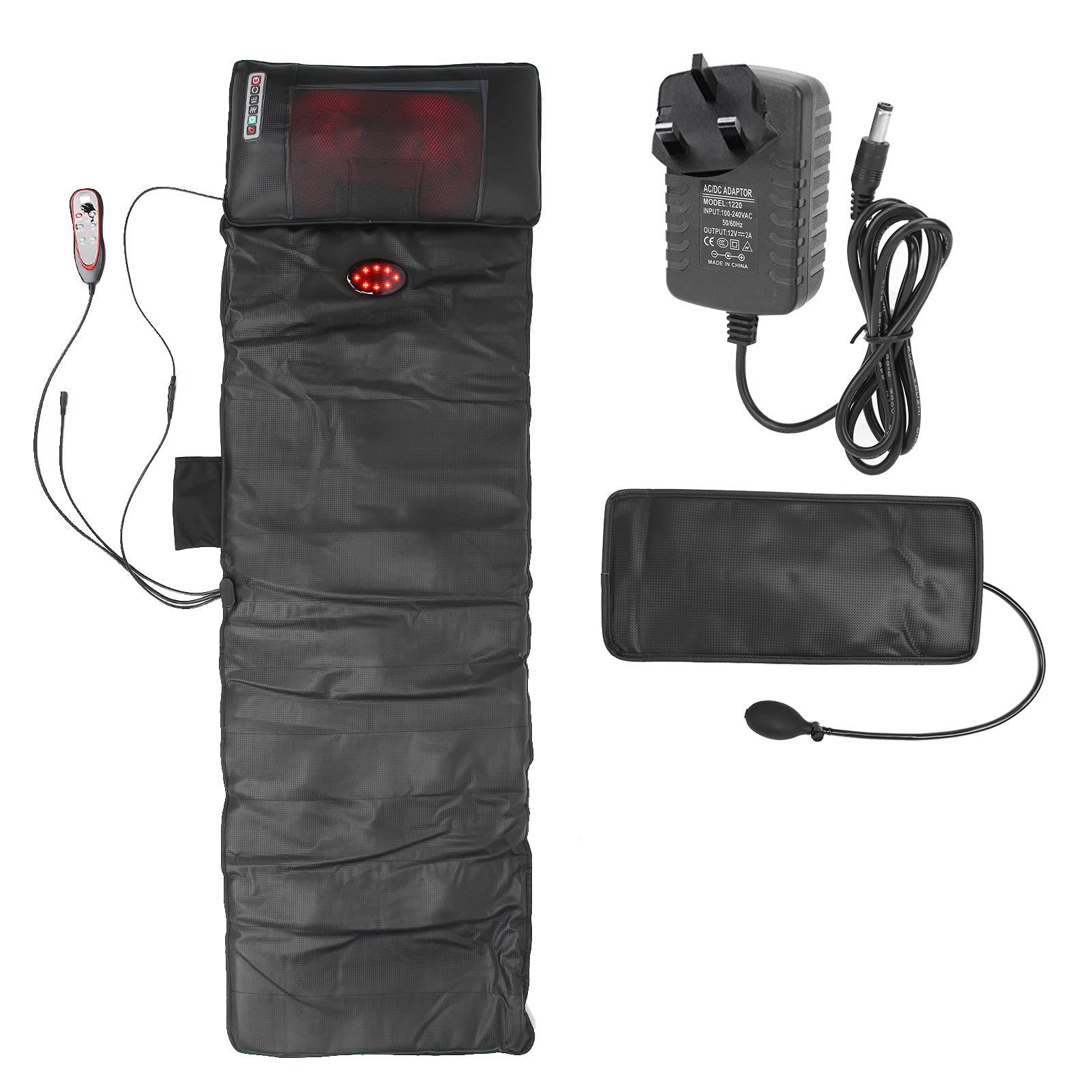 Full Body Heating Massage Mat with 9 Modes - Electric Lumbar Hot Compress Massage Mattress for Pain Relief & Relaxation - Perfect for Home, Office & Spa Use (UK Plug)