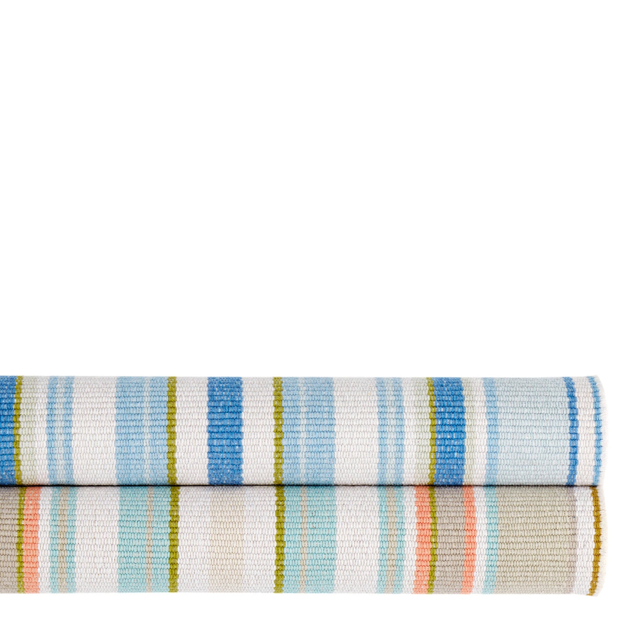 Handwoven Cotton Striped Rug - French Blue | Boho Chic Home Decor for Living Room, Bedroom & Nursery