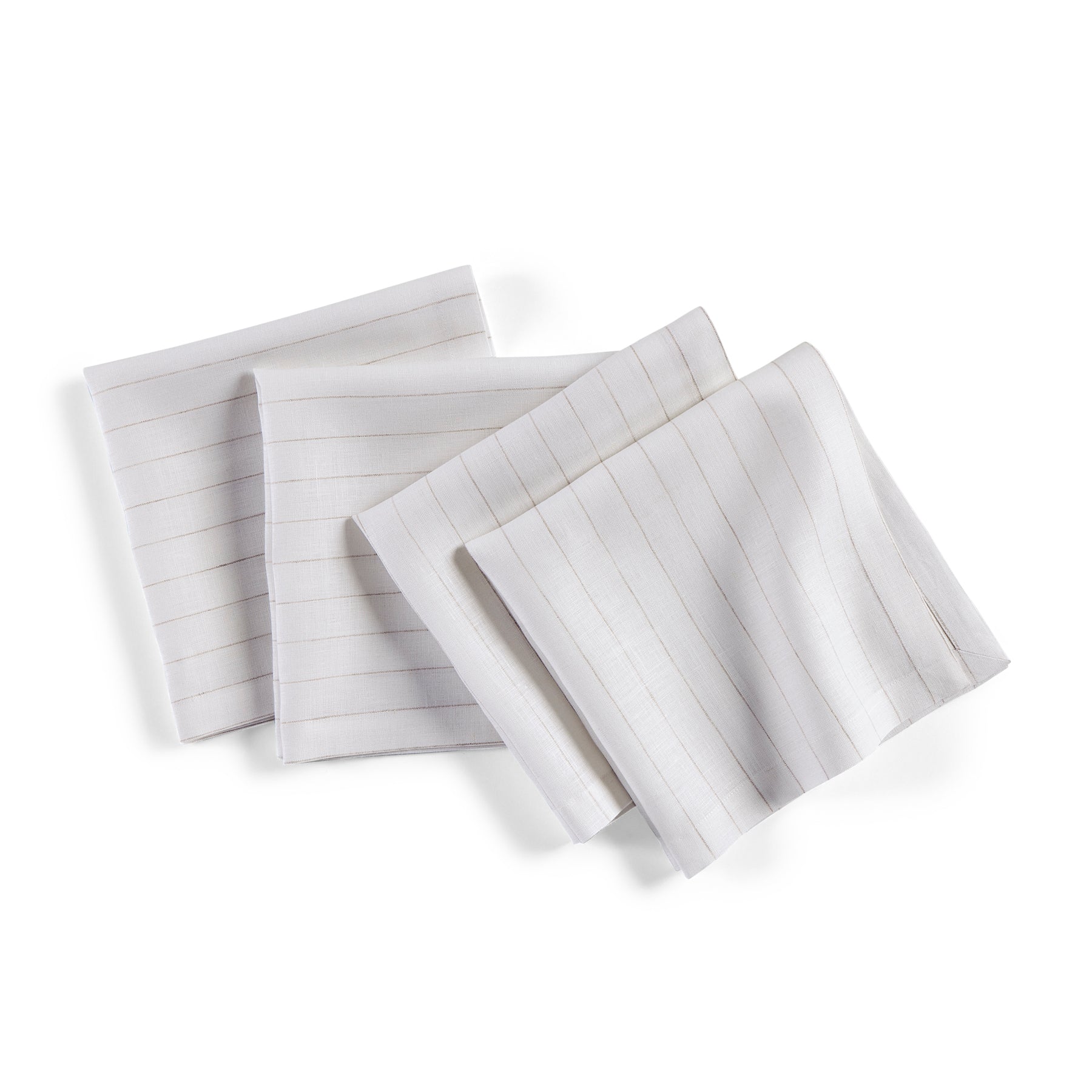 Elegant Black & White Pinstripe Napkins - Premium Cotton Linen for Formal Dining, Weddings & Dinner Parties - Set of 12