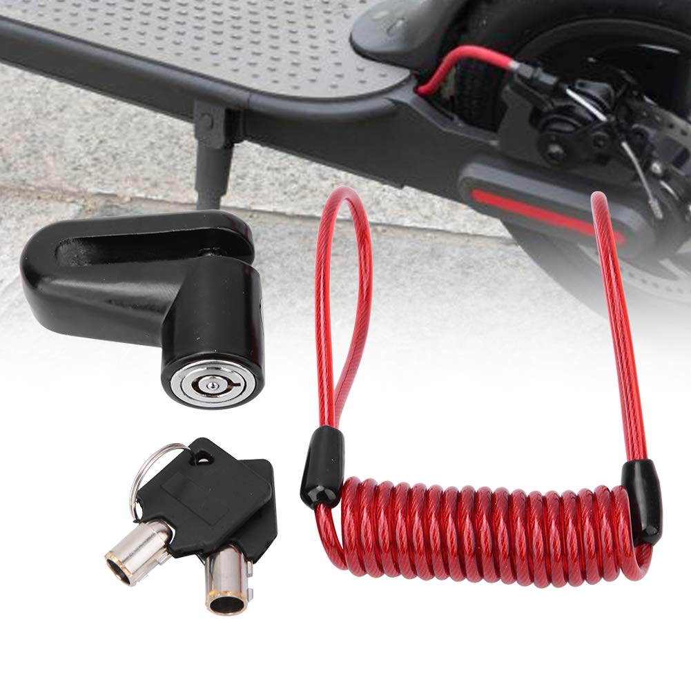 **Keenso Anti-Theft Scooter Disc Brake Lock with Reminder Cable - Black, Compatible with M365 Electric Scooter - Secure Parking for Commuting & Urban Travel**