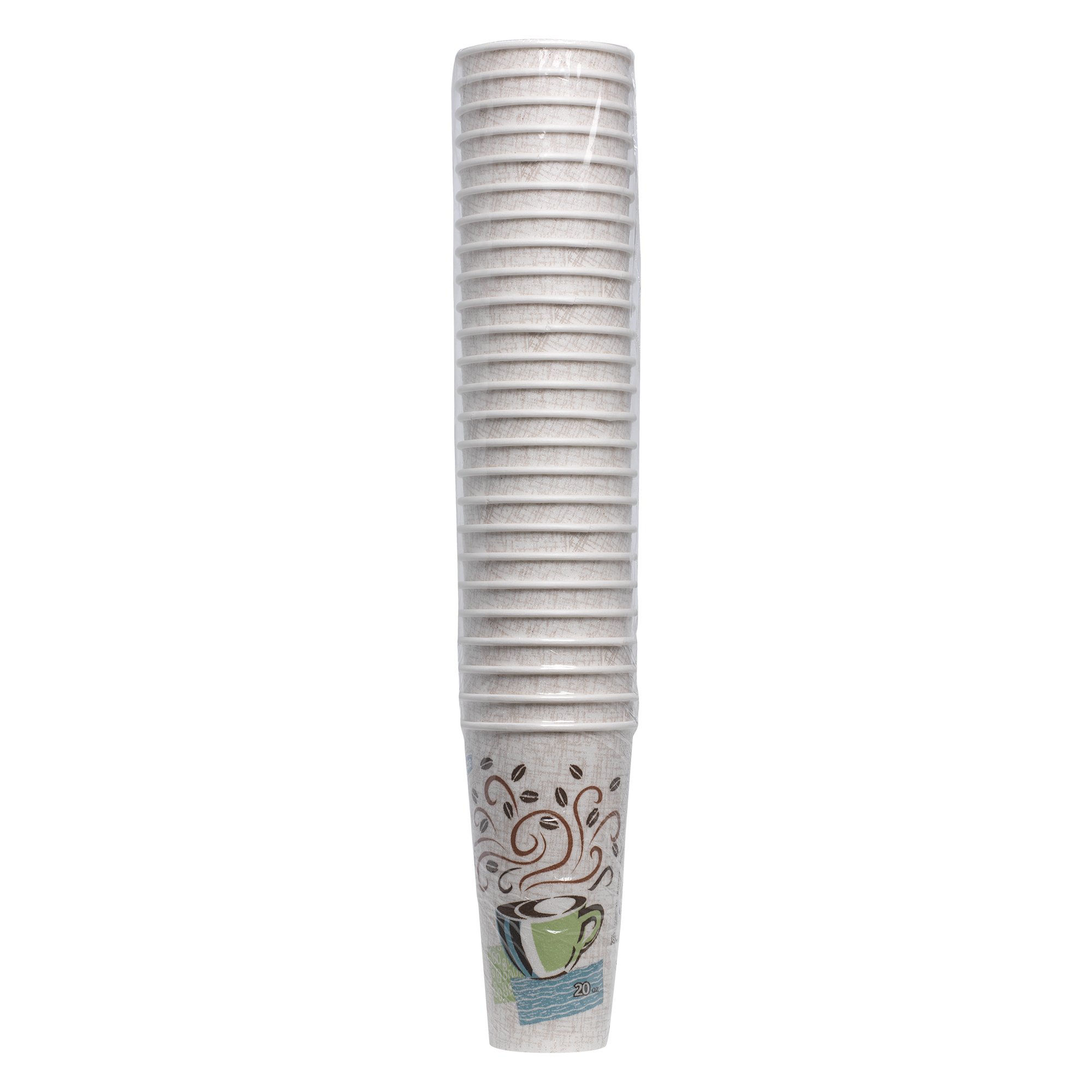 GP PRO Dixie PerfecTouch 20 oz Disposable Paper Coffee Cups - Coffee Haze Design, 500 Count (25 Cups/Sleeve, 20 Sleeves/Case) - Ideal for Offices, Cafes & Catering Events