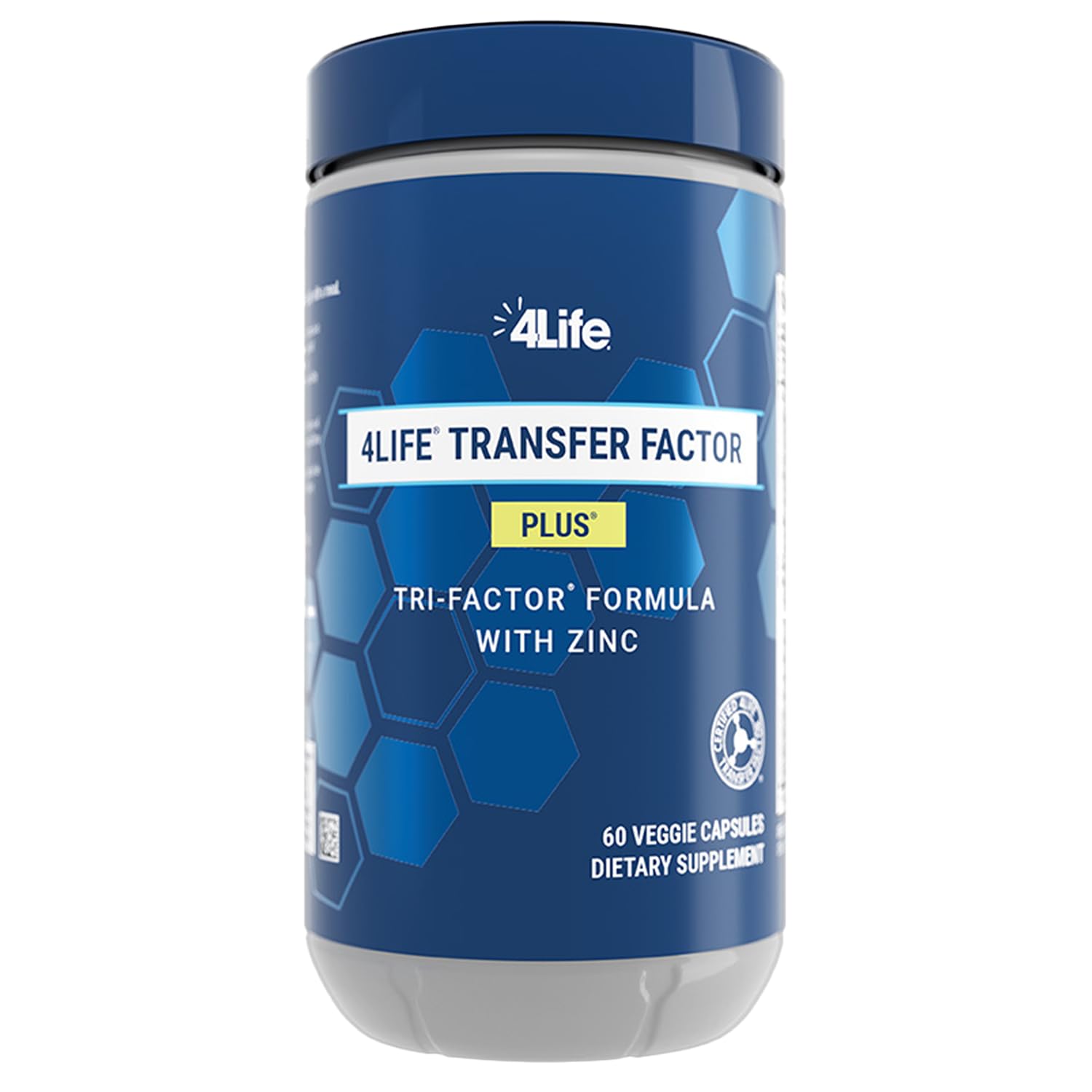 4Life Transfer Factor Plus Immune Support Supplement with Zinc, Super Mushroom Blend (Maitake, Shiitake, Agaricus), Colostrum & Egg Yolk Extracts - 60 Capsules for Daily Wellness & Immune System Boost - Perfect for Adults Seeking Natural Immune Support