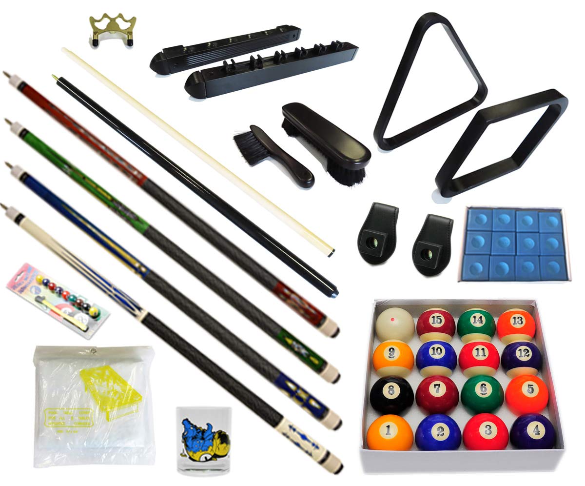 Premium 32-Piece Billiard Accessory Kit with Pool Cue Sticks, Bridge & Ball Sets - Professional Pool Table Essentials for Home Game Rooms & Bars