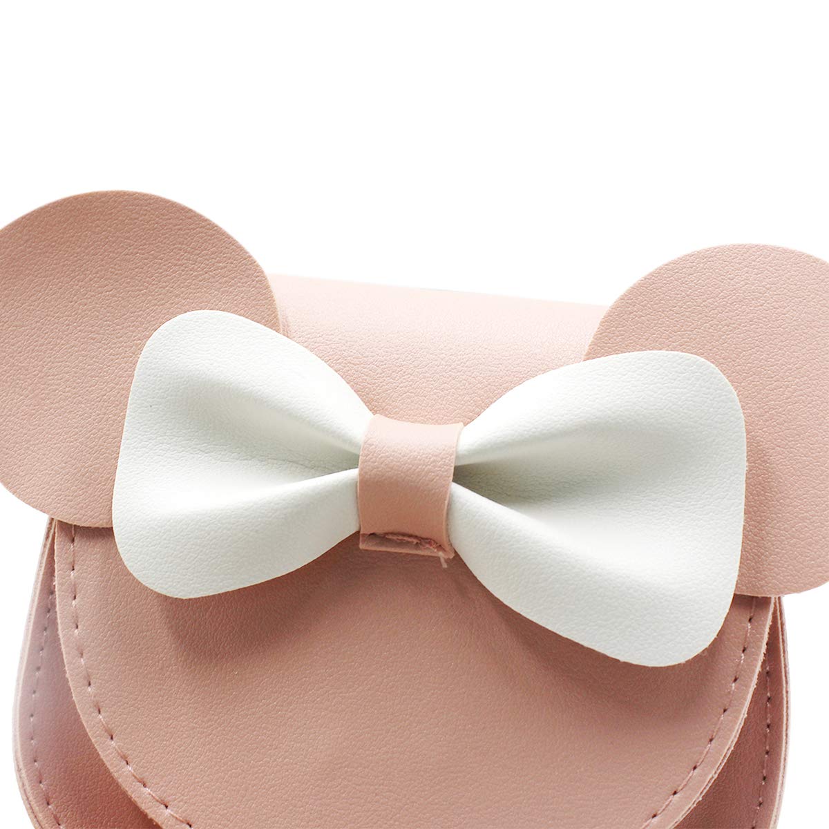 Cute Pink Mini Crossbody Purse for Toddler Girls - Small Wallet with Mouse Ears, Bowknot & Pompom Keychain - Perfect for Disney Trips, Birthday Gifts & Daily Use