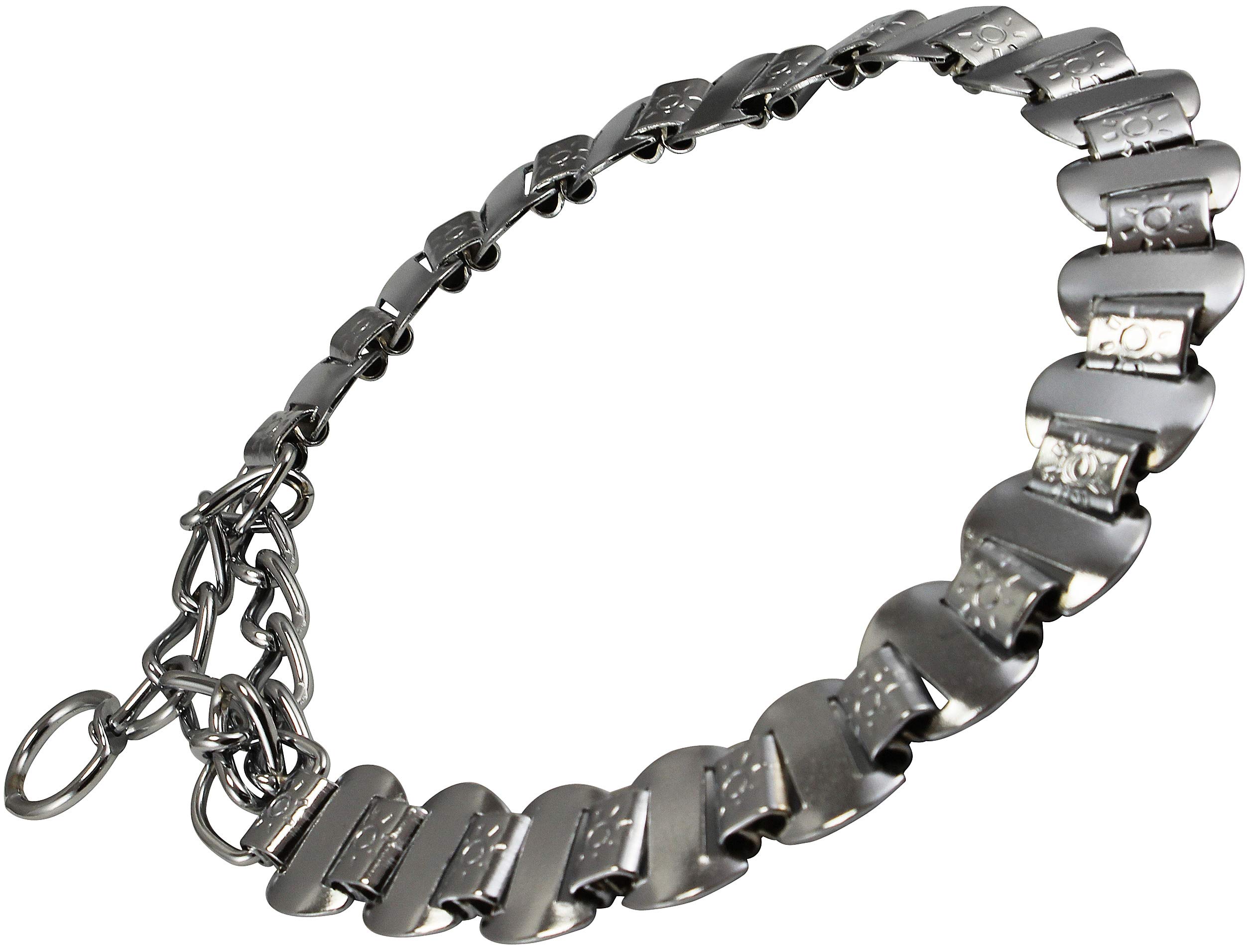 Stainless Steel Martingale Dog Collar with 3mm Chain Links - Adjustable 14.5