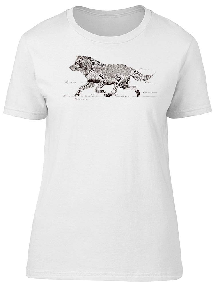 Running Wolf Hand Drawn Graphic T-Shirt for Men - Premium Cotton Tee for Casual Wear, Street Style & Outdoor Adventures
